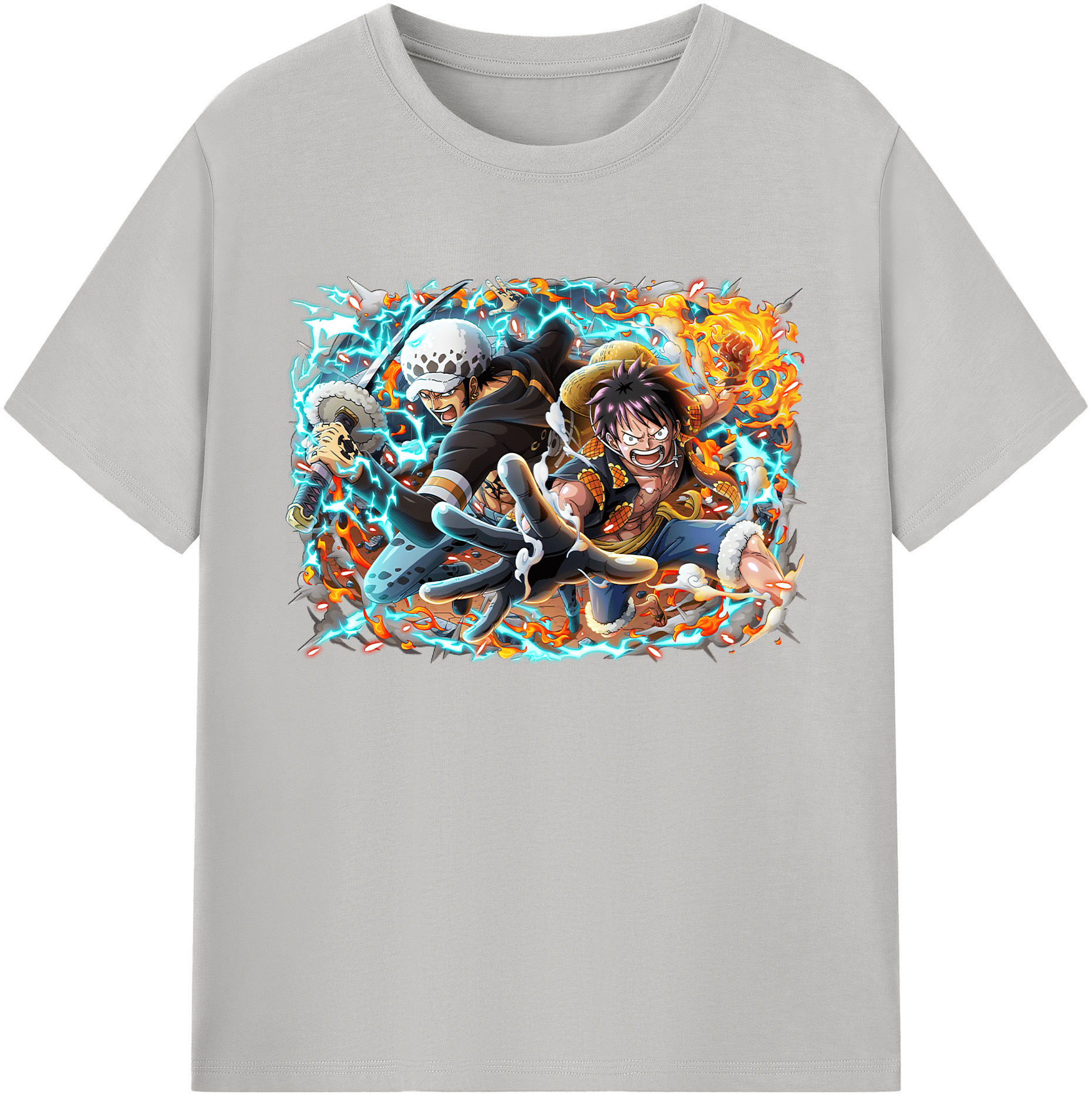ワンピース モンキー・D・ルフィ ONE PIECE Monkey D. Luffy 綿100％ メンズ半袖Tシャツ｜肌触りやわらか＆通気性