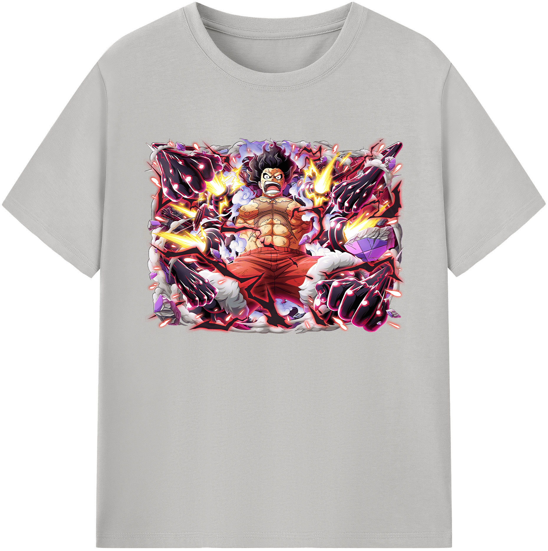 ワンピース モンキー・D・ルフィ ONE PIECE Monkey D. Luffy 綿100％ メンズ半袖Tシャツ｜肌触りやわらか＆通気性