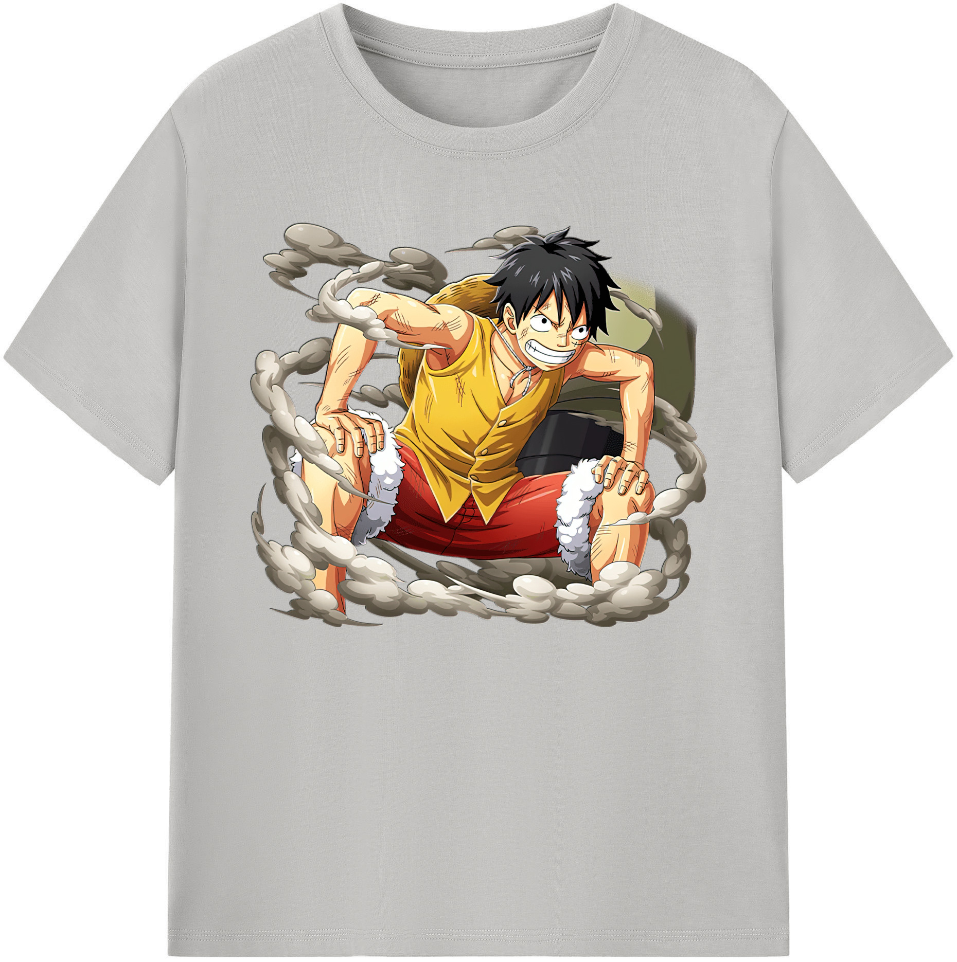ワンピース モンキー・D・ルフィ ONE PIECE Monkey D. Luffy 綿100％ メンズ半袖Tシャツ｜肌触りやわらか＆通気性