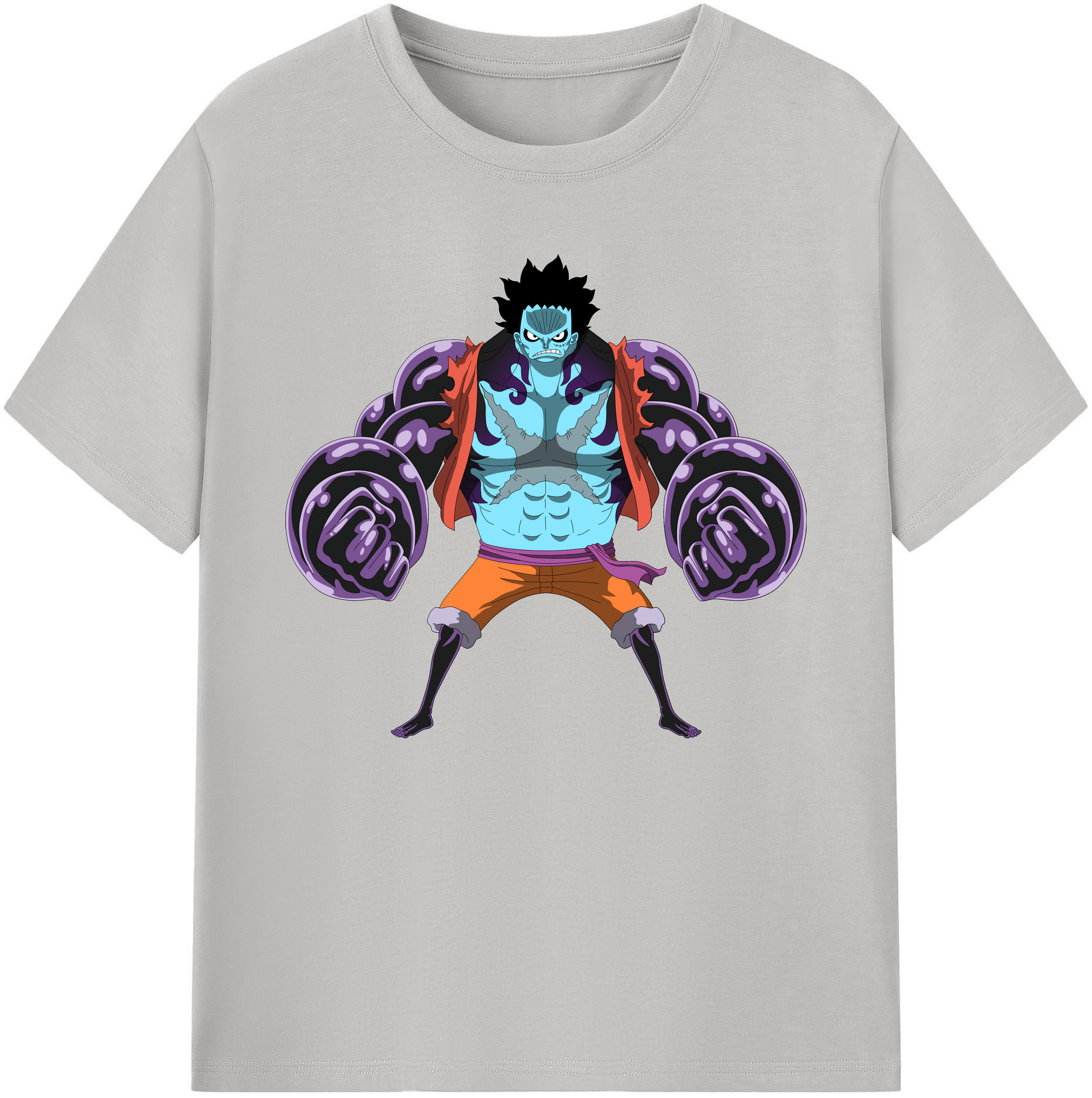 ワンピース モンキー・D・ルフィ ONE PIECE Monkey D. Luffy 綿100％ メンズ半袖Tシャツ｜肌触りやわらか＆通気性