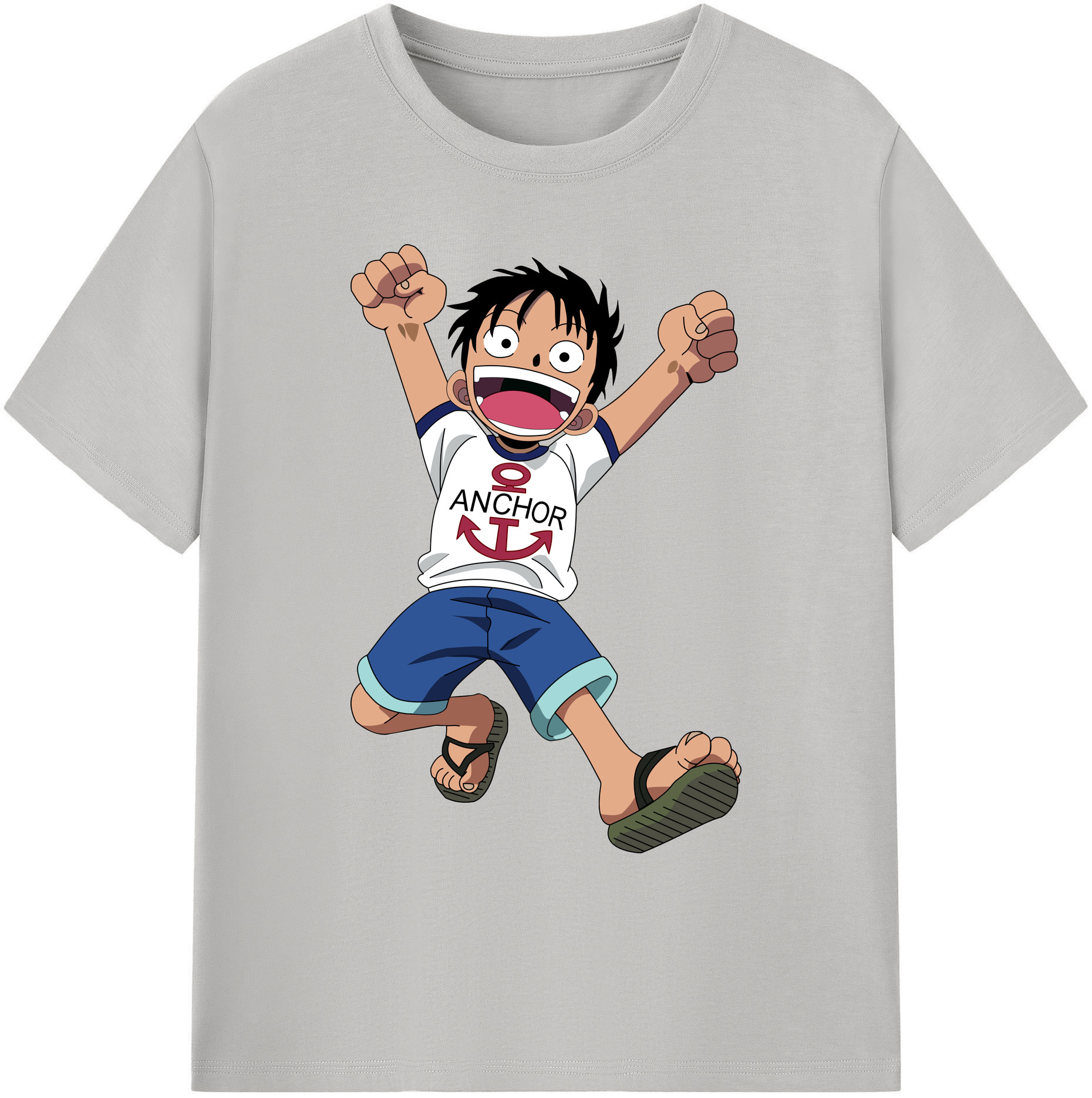 ワンピース モンキー・D・ルフィ ONE PIECE Monkey D. Luffy 綿100％ メンズ半袖Tシャツ｜肌触りやわらか＆通気性