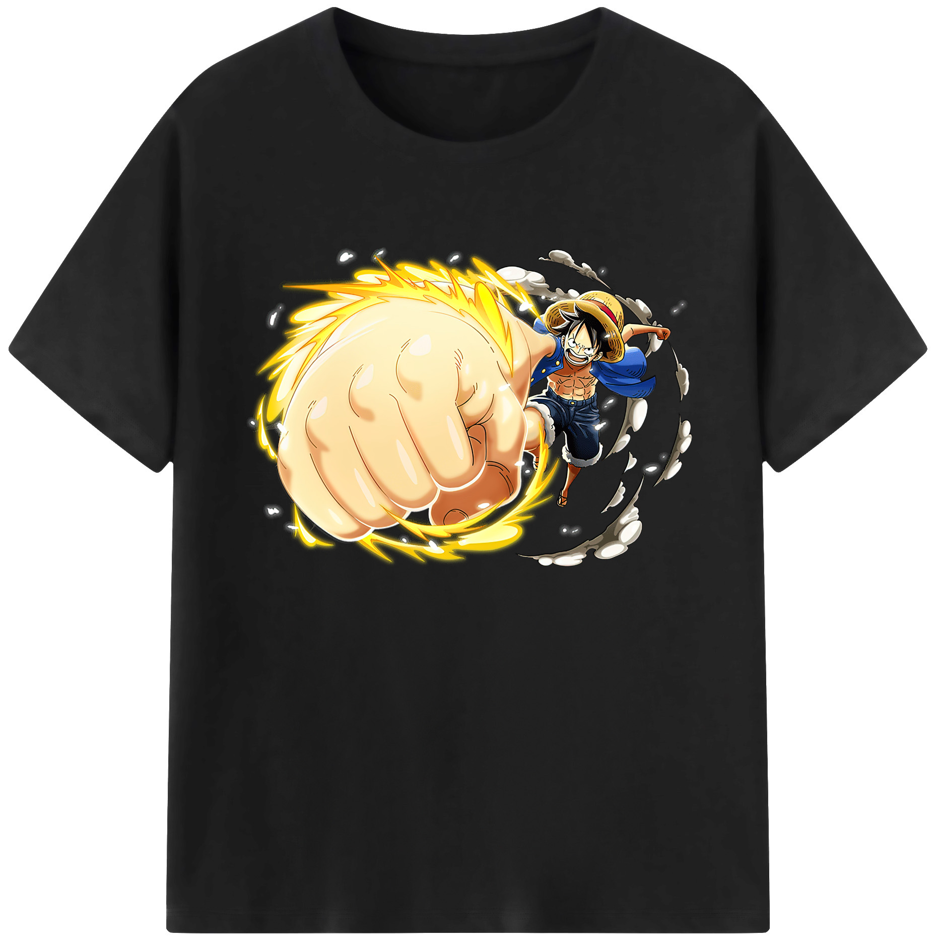 ワンピース モンキー・D・ルフィ ONE PIECE Monkey D. Luffy 綿100％ メンズ半袖Tシャツ｜肌触りやわらか＆通気性