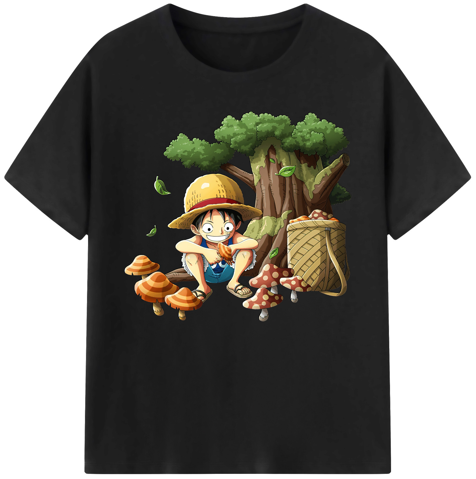 ワンピース モンキー・D・ルフィ ONE PIECE Monkey D. Luffy 綿100％ メンズ半袖Tシャツ｜肌触りやわらか＆通気性