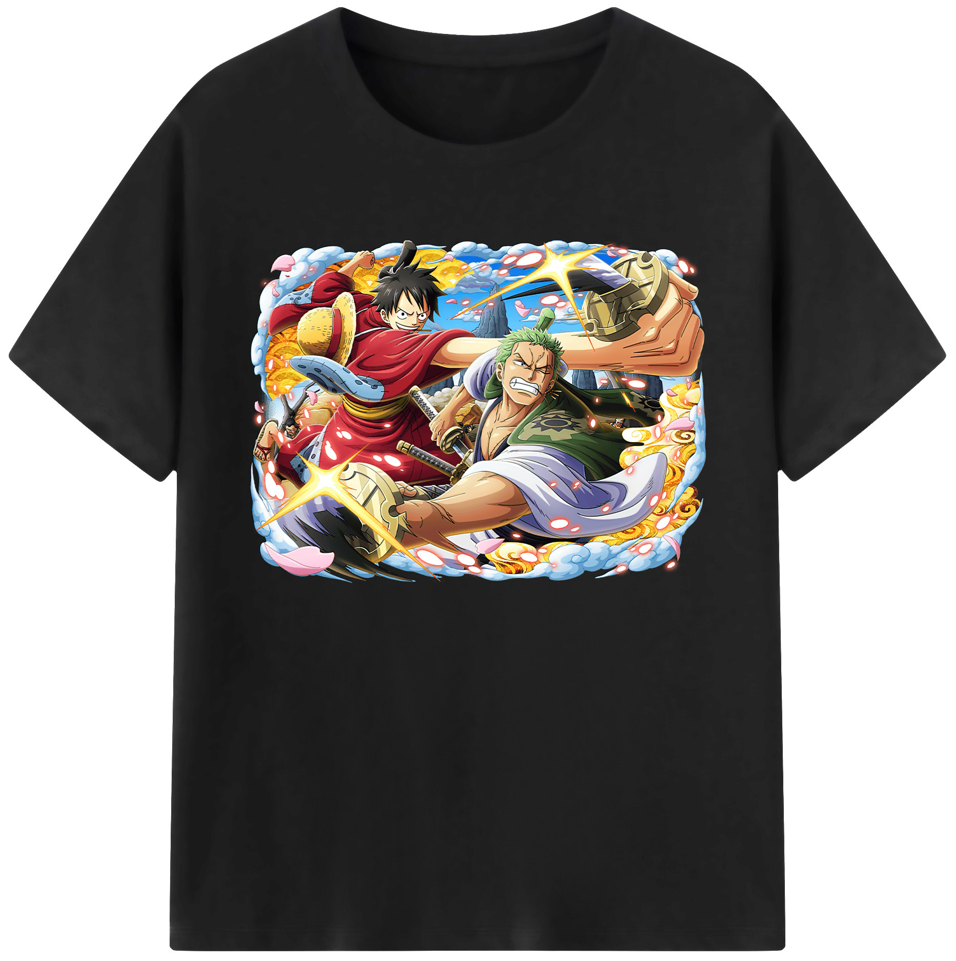 ワンピース モンキー・D・ルフィ ONE PIECE Monkey D. Luffy 綿100％ メンズ半袖Tシャツ｜肌触りやわらか＆通気性