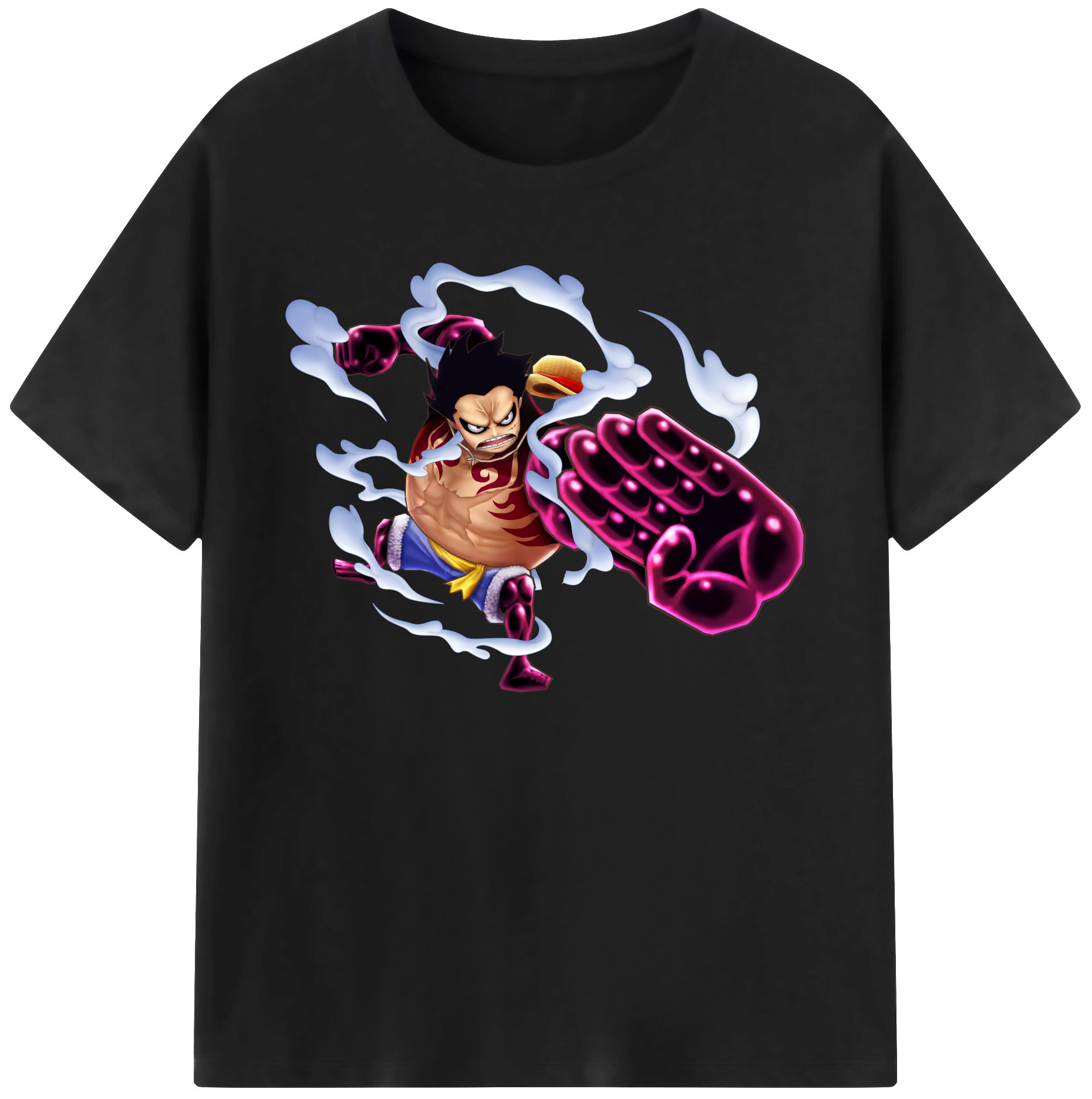 ワンピース モンキー・D・ルフィ ONE PIECE Monkey D. Luffy 綿100％ メンズ半袖Tシャツ｜肌触りやわらか＆通気性