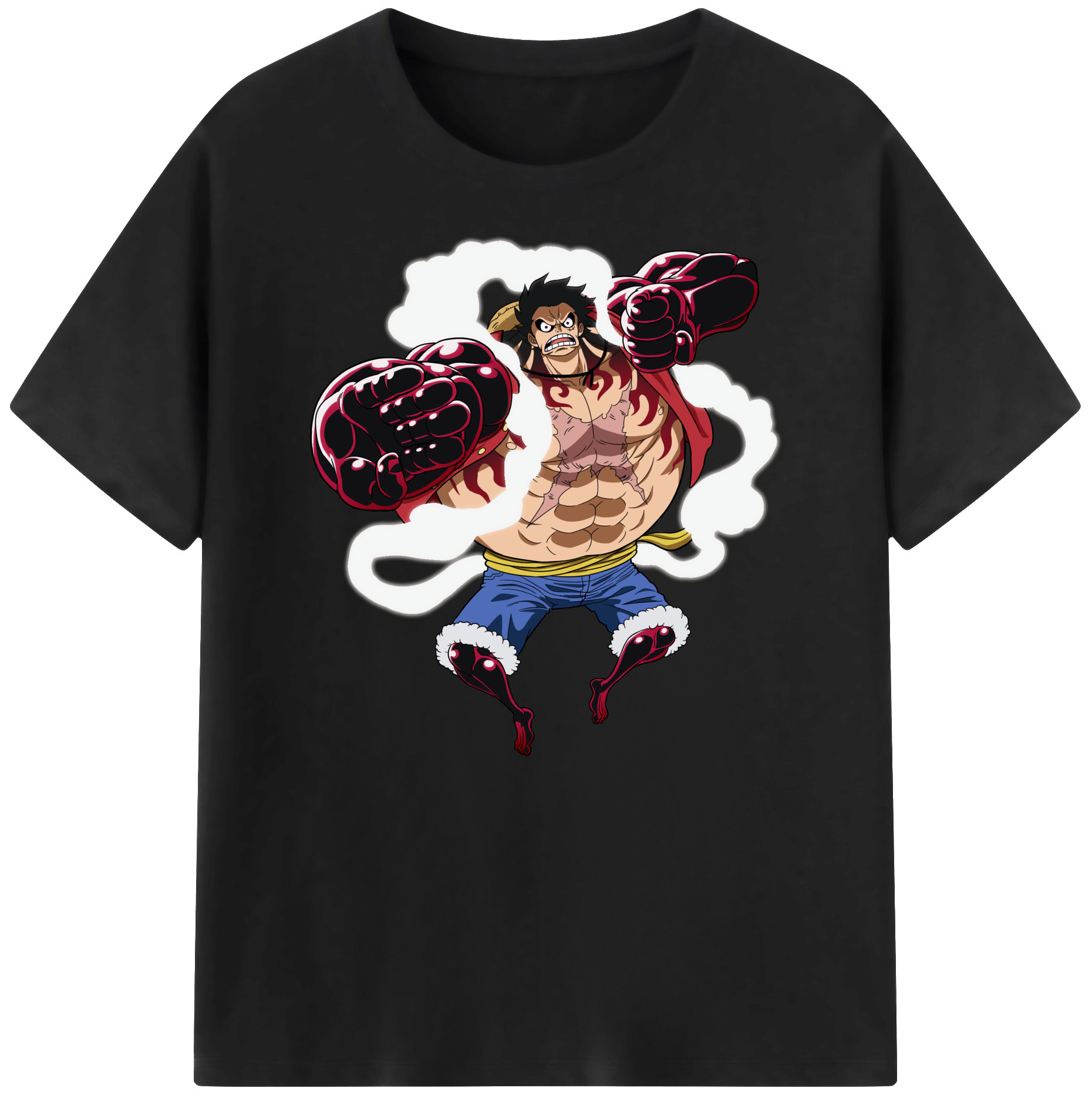 ワンピース モンキー・D・ルフィ ONE PIECE Monkey D. Luffy 綿100％ メンズ半袖Tシャツ｜肌触りやわらか＆通気性