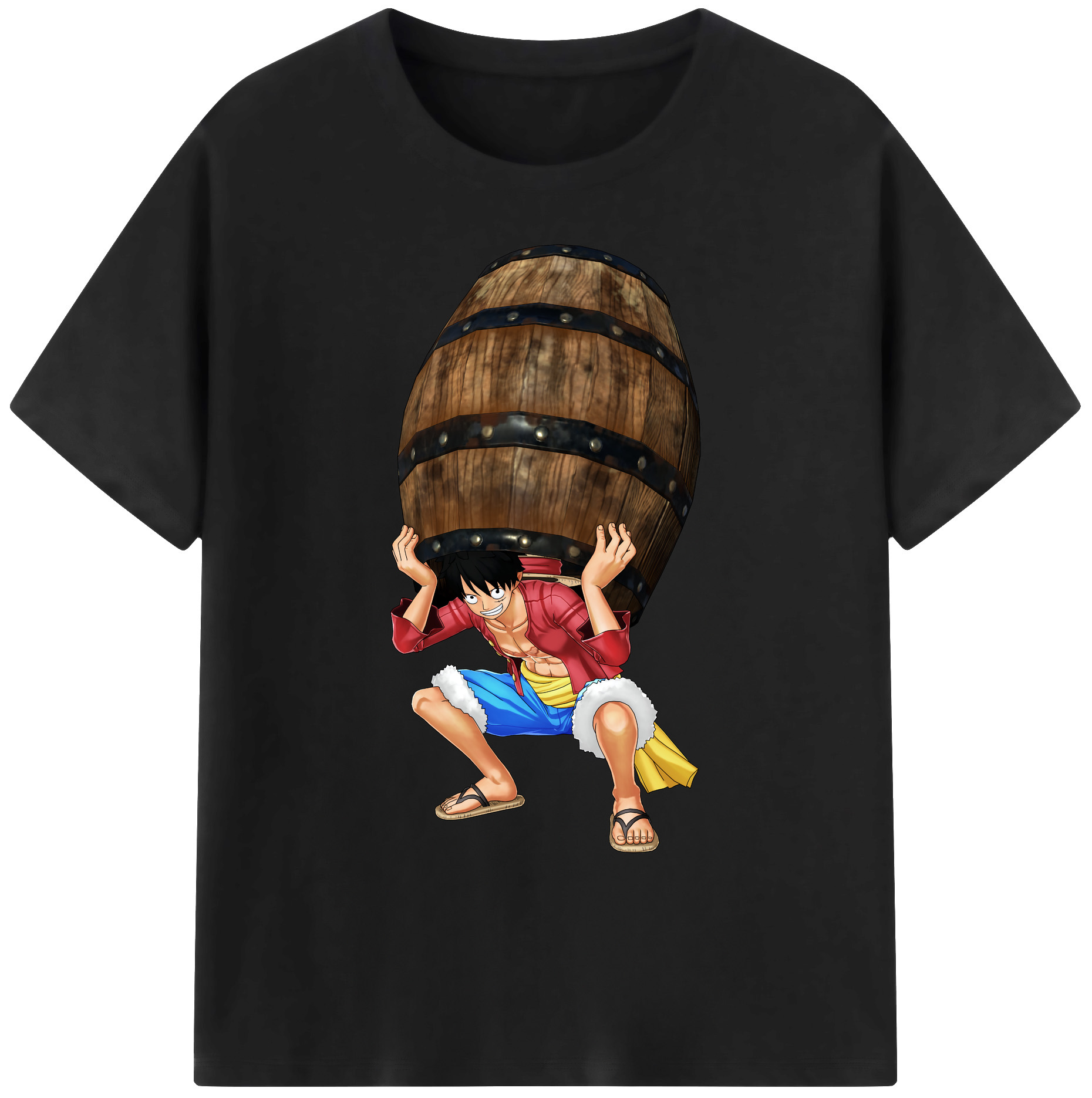 ワンピース モンキー・D・ルフィ ONE PIECE Monkey D. Luffy 綿100％ メンズ半袖Tシャツ｜肌触りやわらか＆通気性