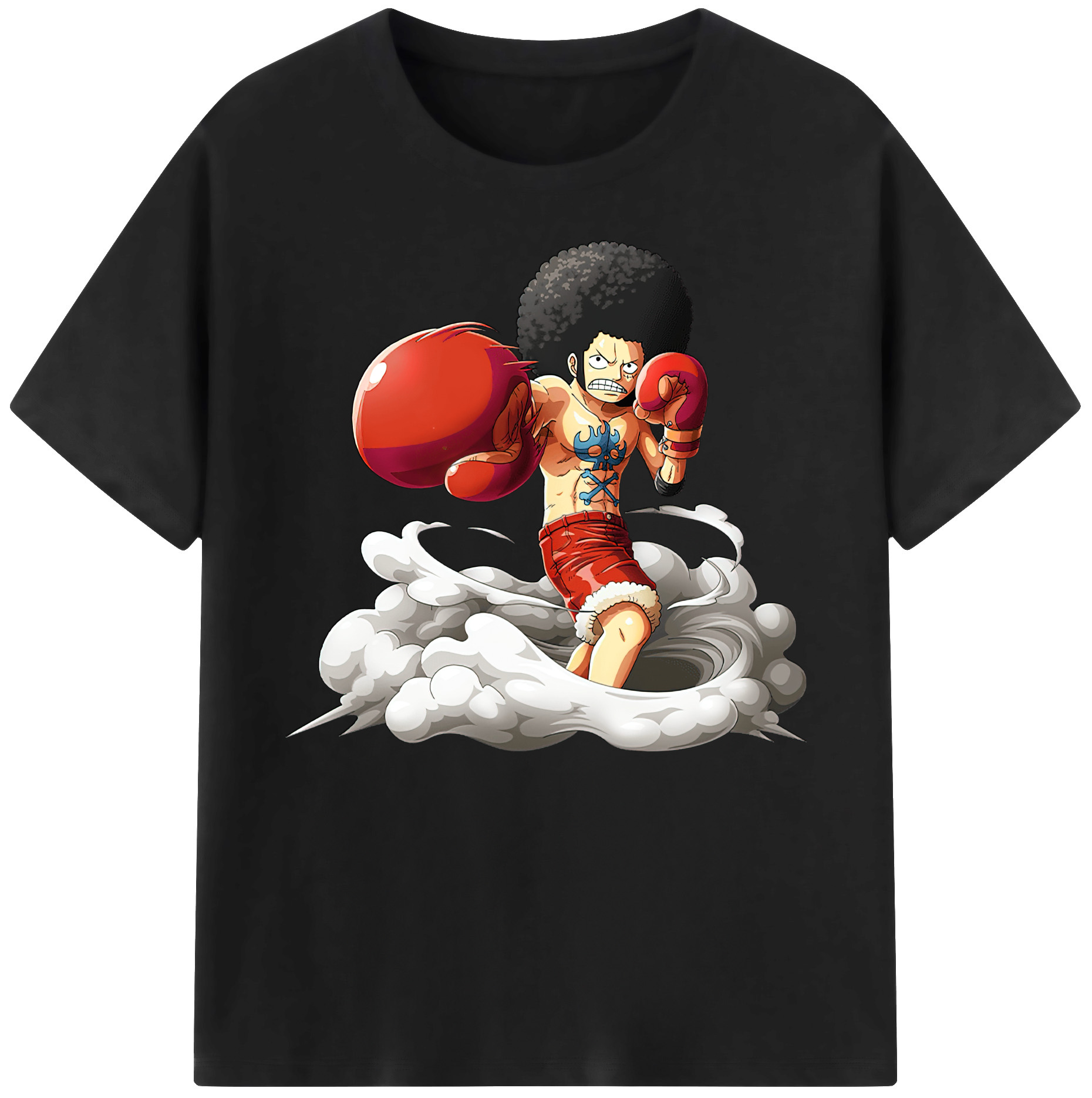 ワンピース モンキー・D・ルフィ ONE PIECE Monkey D. Luffy 綿100％ メンズ半袖Tシャツ｜肌触りやわらか＆通気性