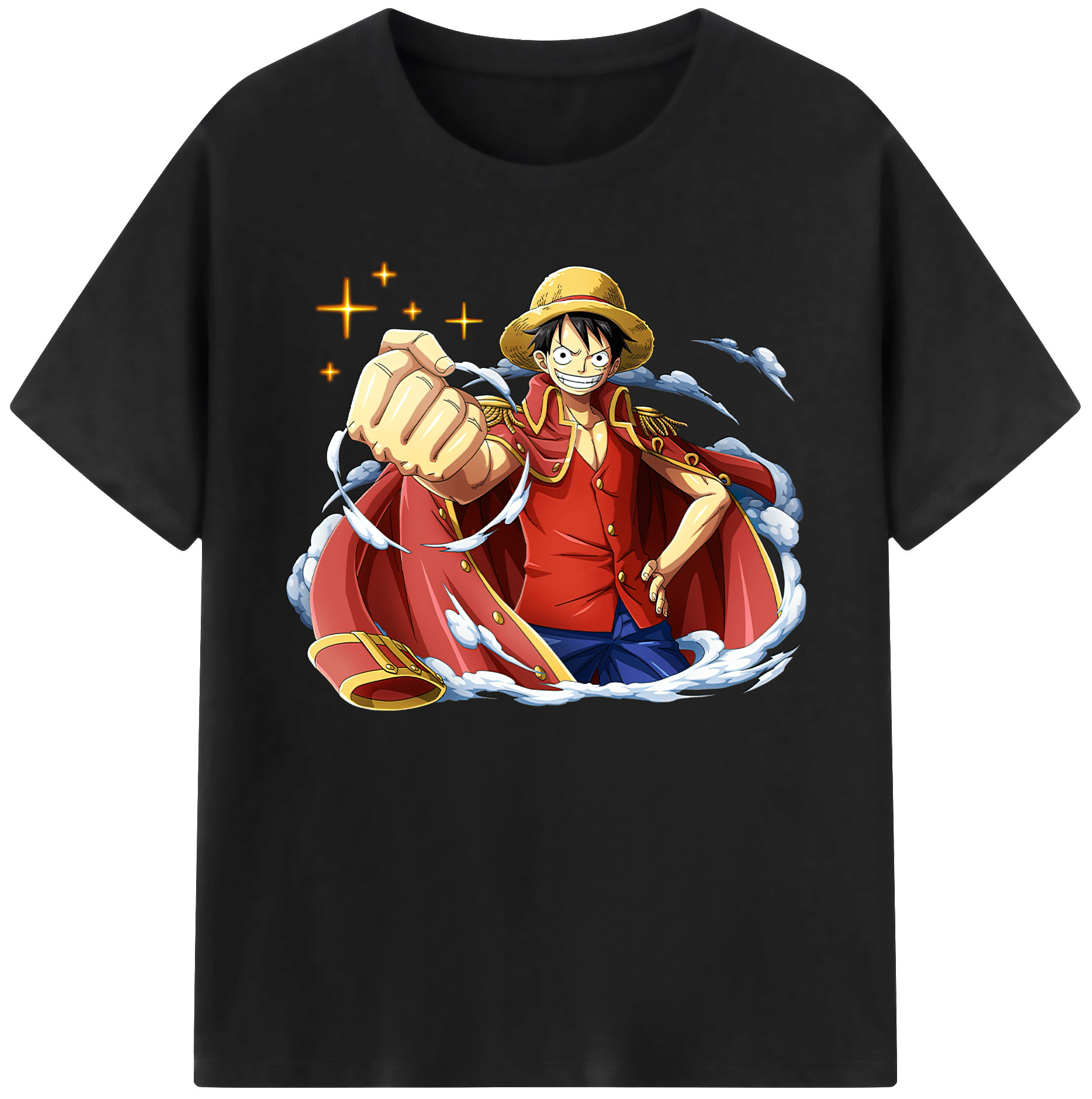 ワンピース モンキー・D・ルフィ ONE PIECE Monkey D. Luffy 綿100％ メンズ半袖Tシャツ｜肌触りやわらか＆通気性