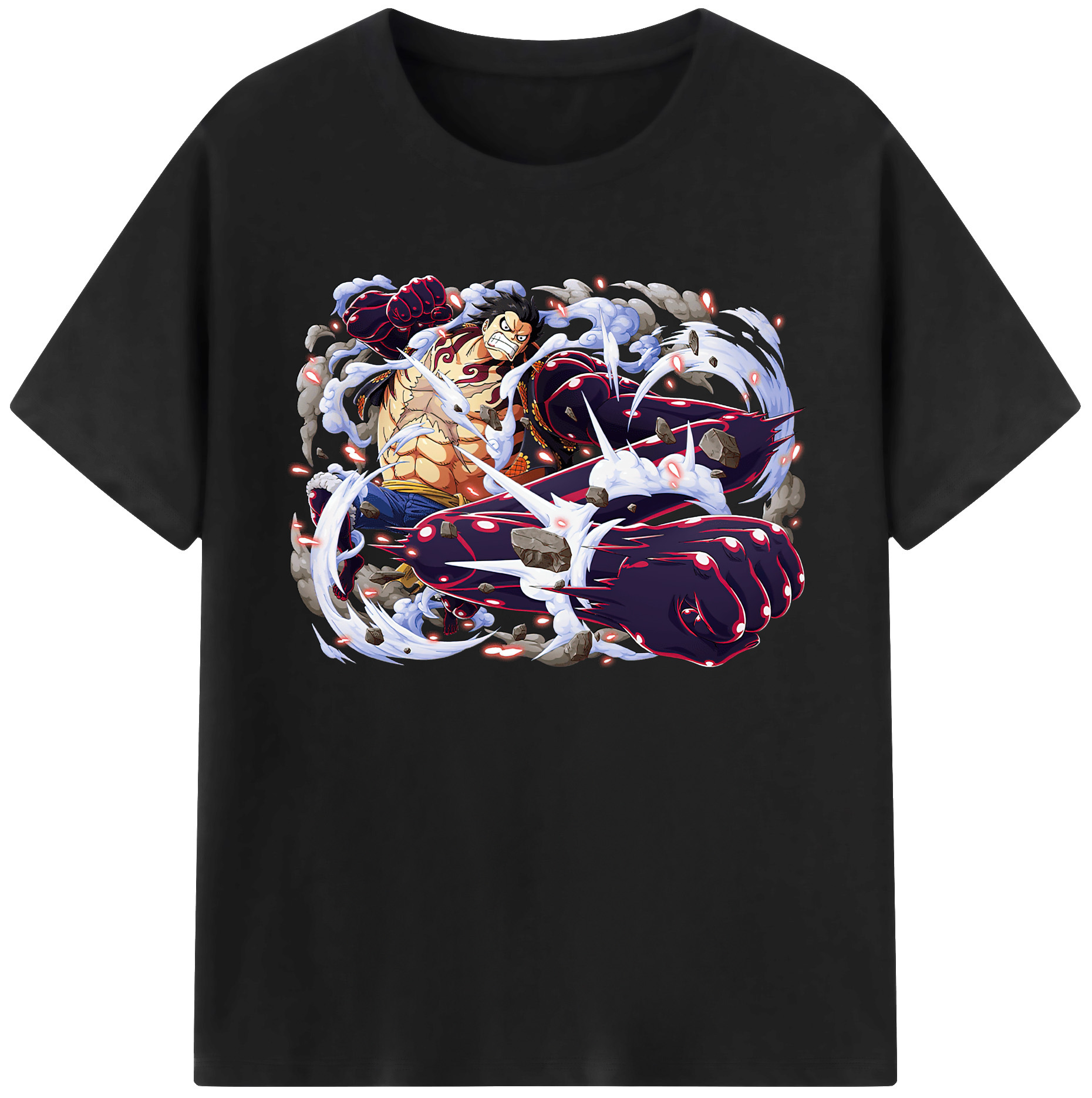ワンピース モンキー・D・ルフィ ONE PIECE Monkey D. Luffy 綿100％ メンズ半袖Tシャツ｜肌触りやわらか＆通気性