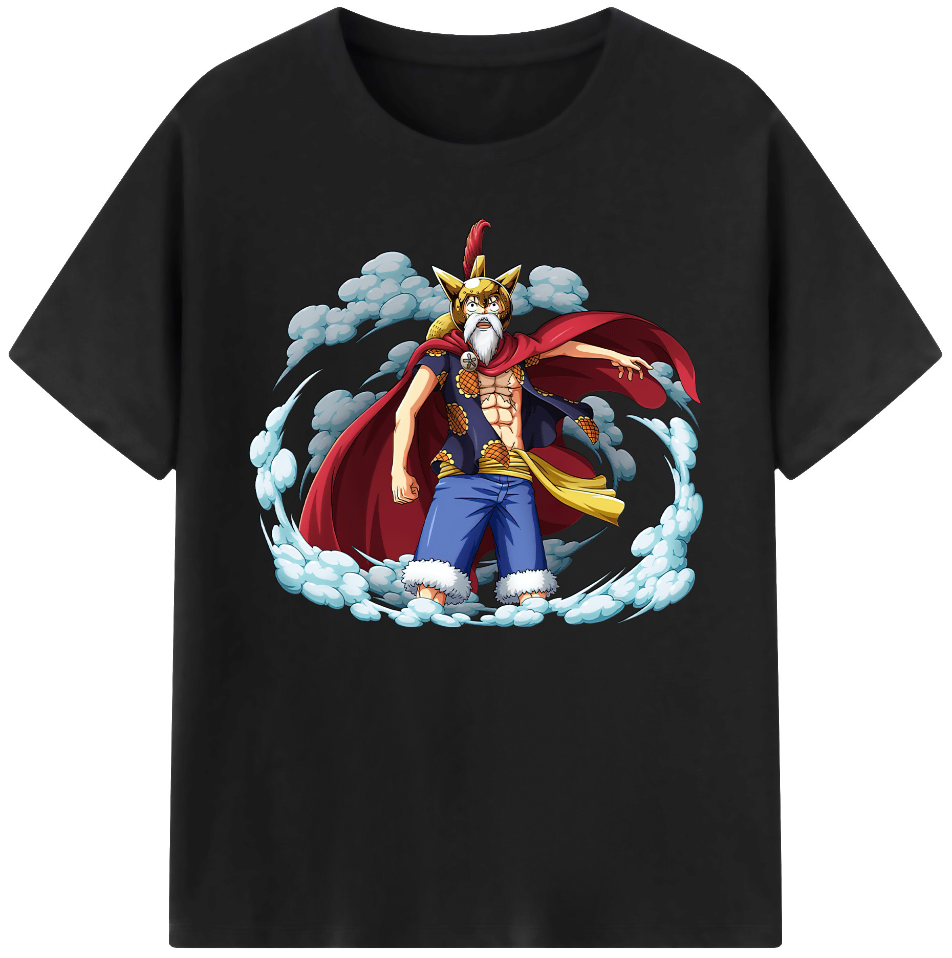 ワンピース モンキー・D・ルフィ ONE PIECE Monkey D. Luffy 綿100％ メンズ半袖Tシャツ｜肌触りやわらか＆通気性