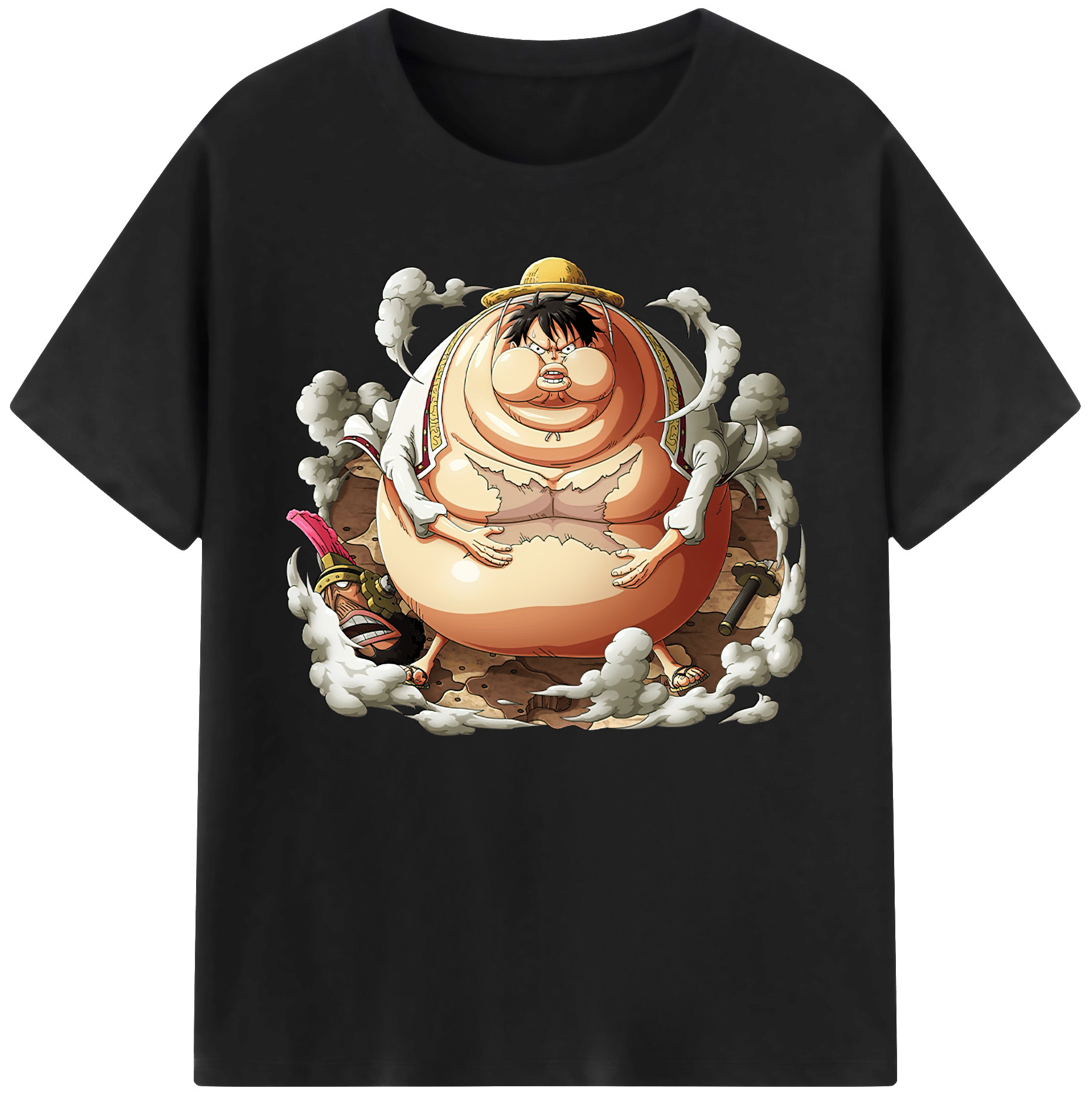 ワンピース モンキー・D・ルフィ ONE PIECE Monkey D. Luffy 綿100％ メンズ半袖Tシャツ｜肌触りやわらか＆通気性