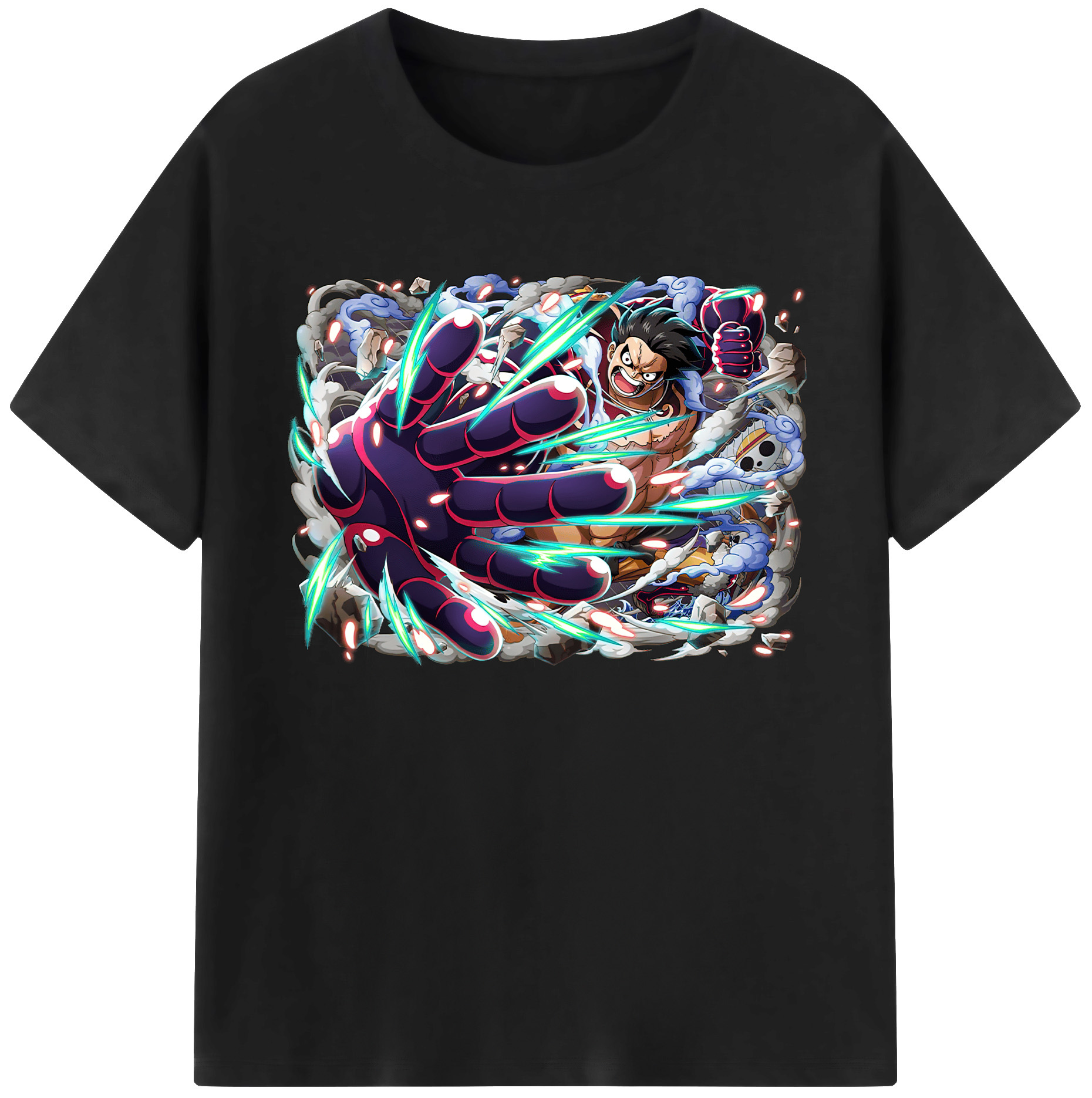 ワンピース モンキー・D・ルフィ ONE PIECE Monkey D. Luffy 綿100％ メンズ半袖Tシャツ｜肌触りやわらか＆通気性