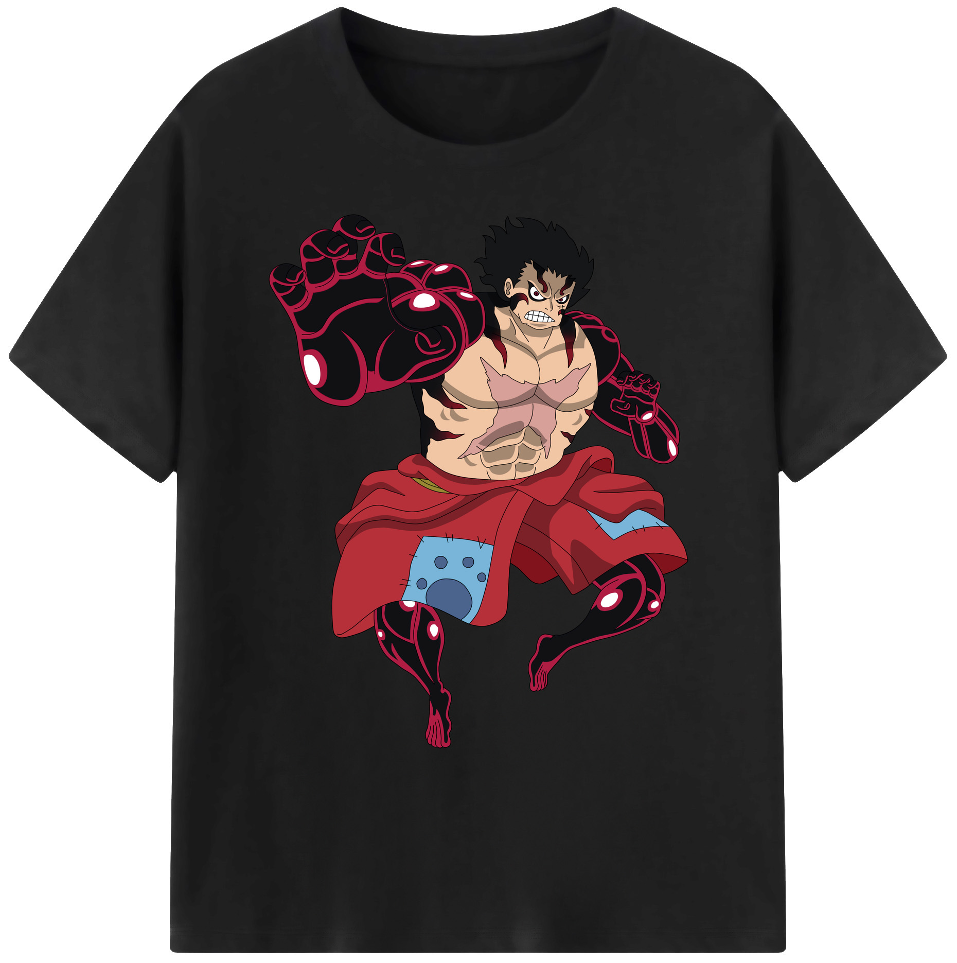 ワンピース モンキー・D・ルフィ ONE PIECE Monkey D. Luffy 綿100％ メンズ半袖Tシャツ｜肌触りやわらか＆通気性