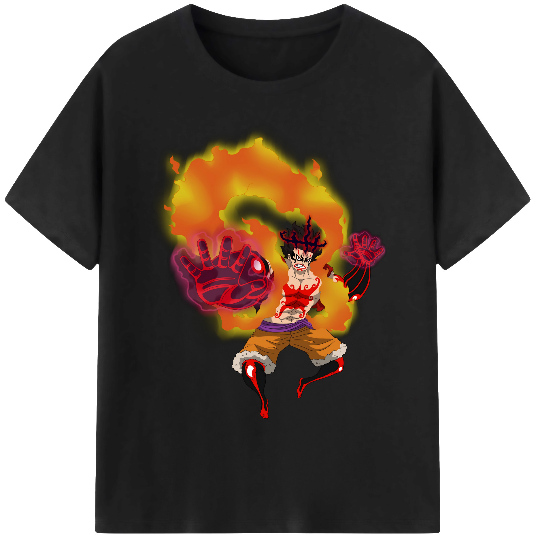 ワンピース モンキー・D・ルフィ ONE PIECE Monkey D. Luffy 綿100％ メンズ半袖Tシャツ｜肌触りやわらか＆通気性