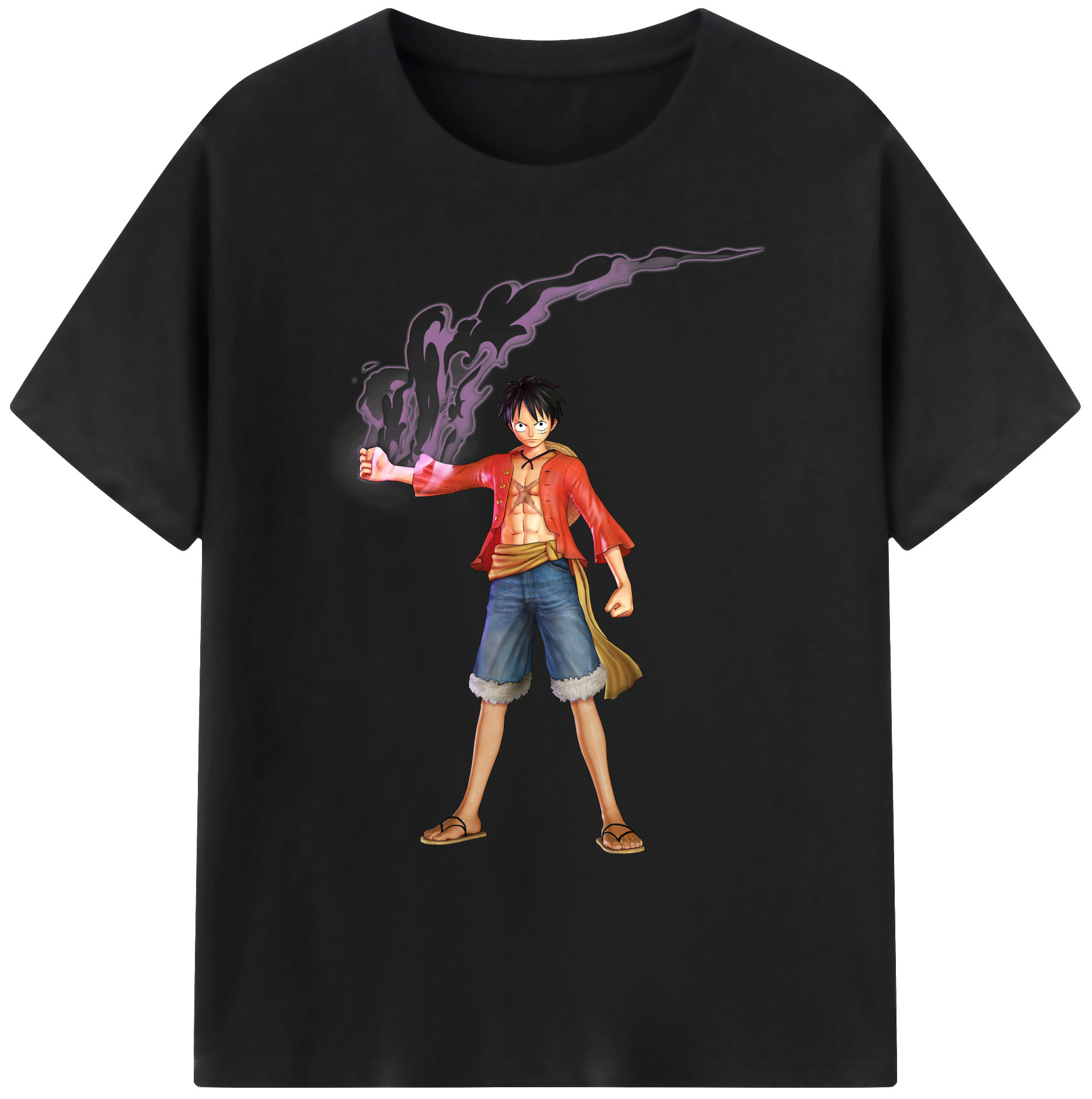 ワンピース モンキー・D・ルフィ ONE PIECE Monkey D. Luffy 綿100％ メンズ半袖Tシャツ｜肌触りやわらか＆通気性
