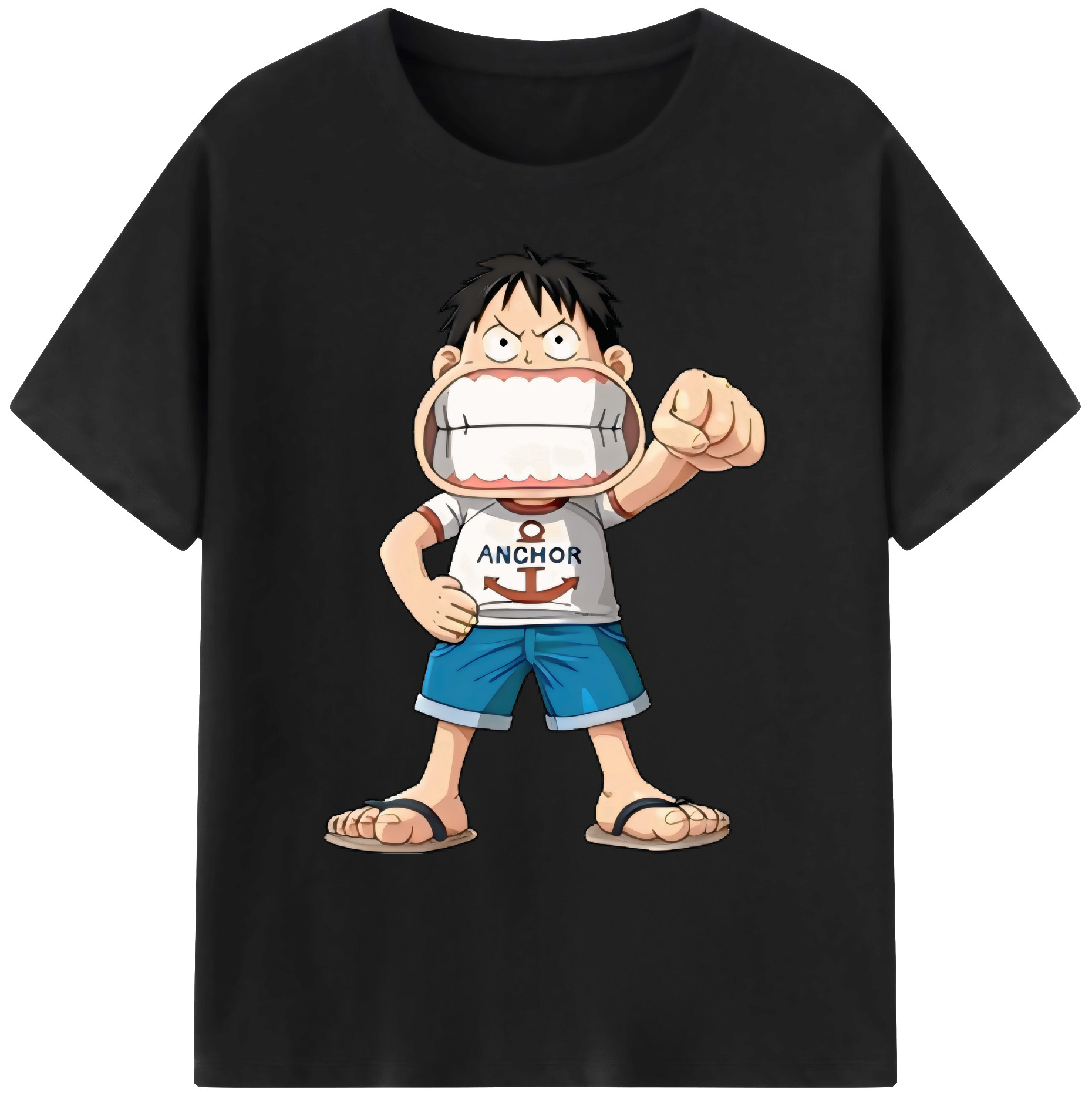 ワンピース モンキー・D・ルフィ ONE PIECE Monkey D. Luffy 綿100％ メンズ半袖Tシャツ｜肌触りやわらか＆通気性