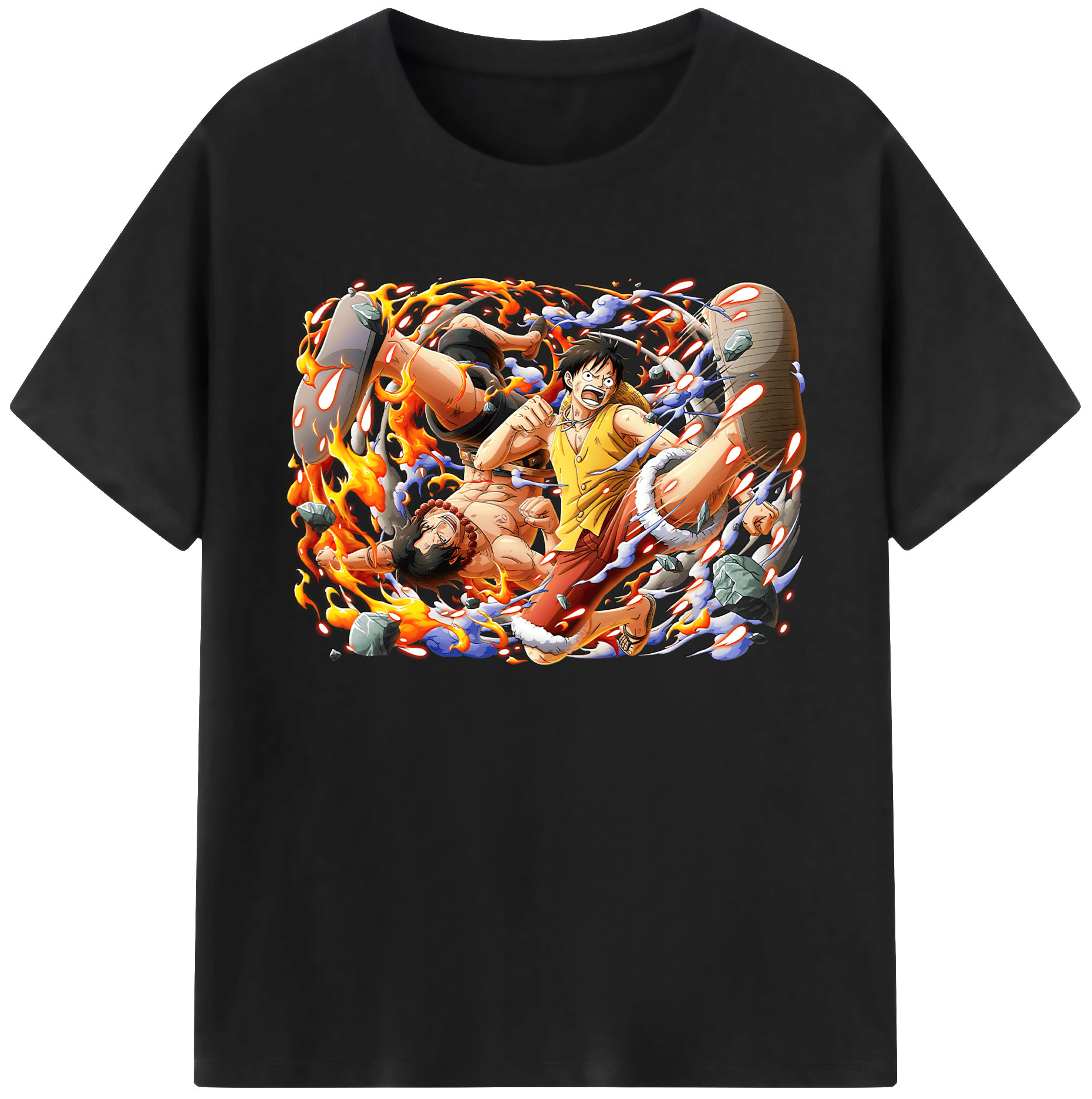ワンピース モンキー・D・ルフィ ONE PIECE Monkey D. Luffy 綿100％ メンズ半袖Tシャツ｜肌触りやわらか＆通気性
