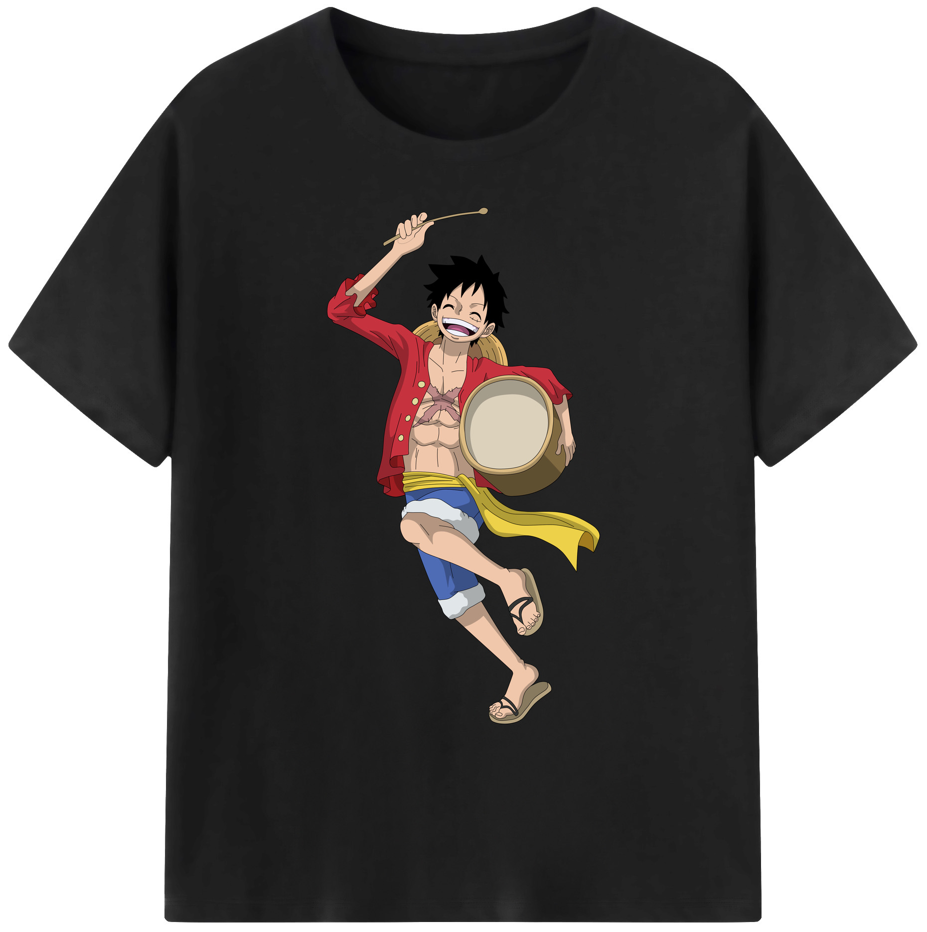 ワンピース モンキー・D・ルフィ ONE PIECE Monkey D. Luffy 綿100％ メンズ半袖Tシャツ｜肌触りやわらか＆通気性