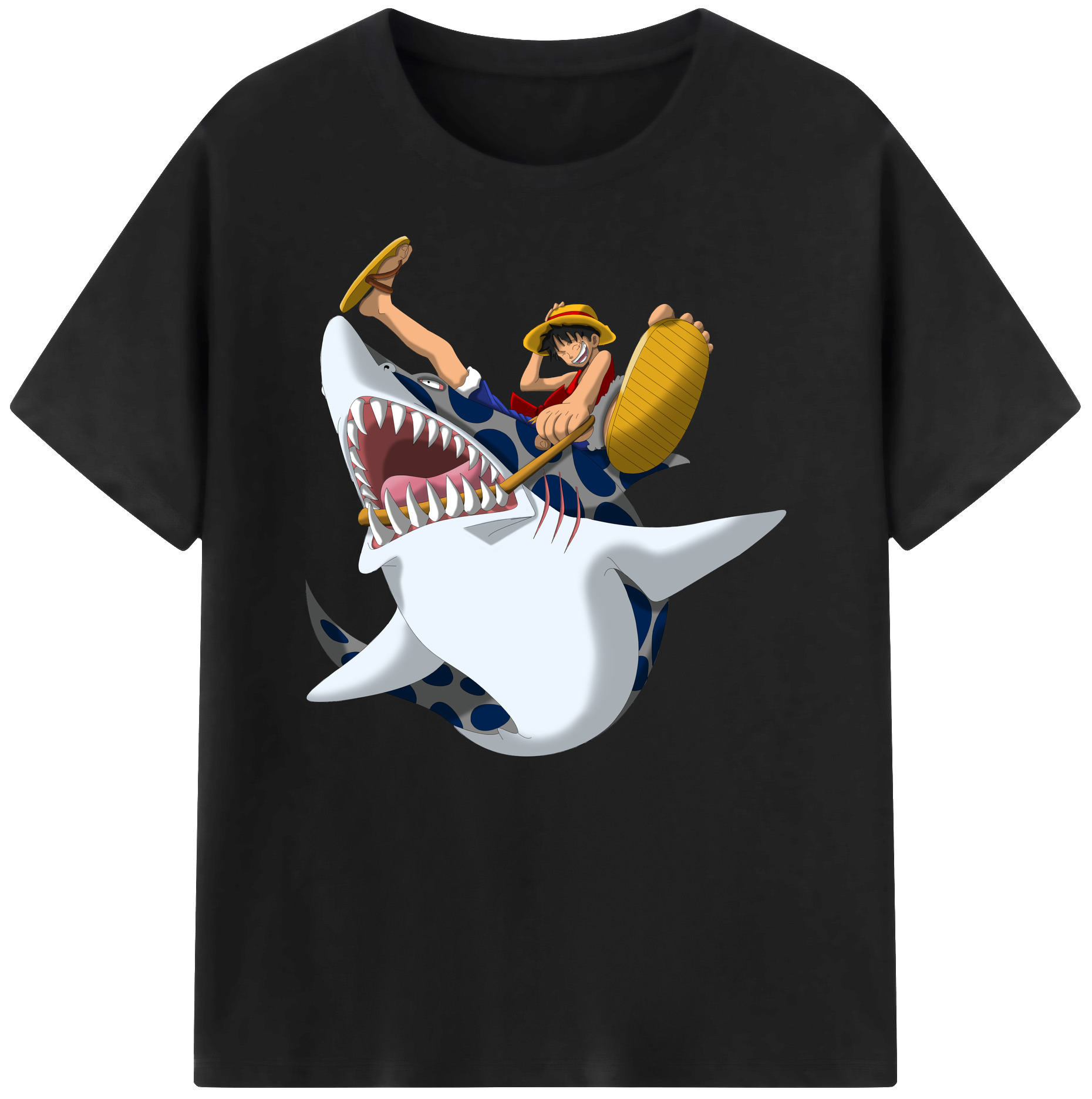 ワンピース モンキー・D・ルフィ ONE PIECE Monkey D. Luffy 綿100％ メンズ半袖Tシャツ｜肌触りやわらか＆通気性
