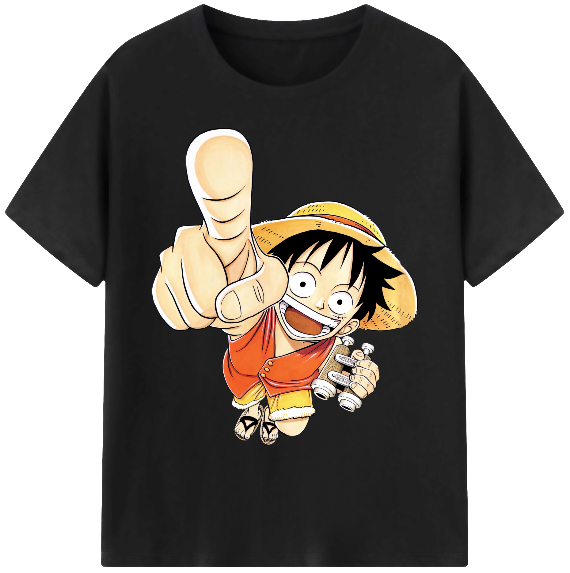 ワンピース モンキー・D・ルフィ ONE PIECE Monkey D. Luffy 綿100％ メンズ半袖Tシャツ｜肌触りやわらか＆通気性