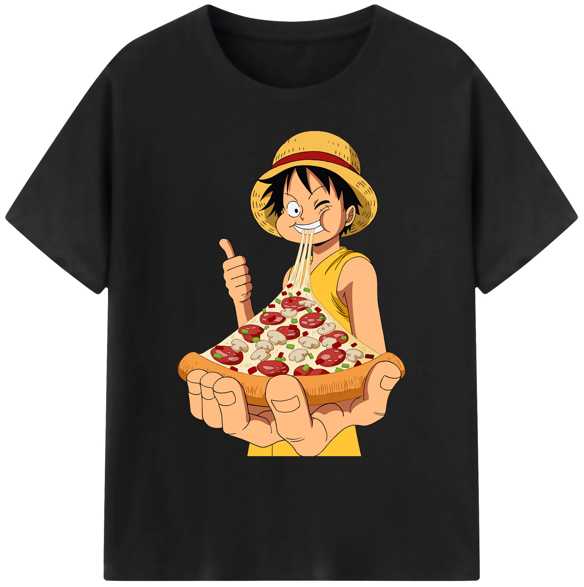 ワンピース モンキー・D・ルフィ ONE PIECE Monkey D. Luffy 綿100％ メンズ半袖Tシャツ｜肌触りやわらか＆通気性