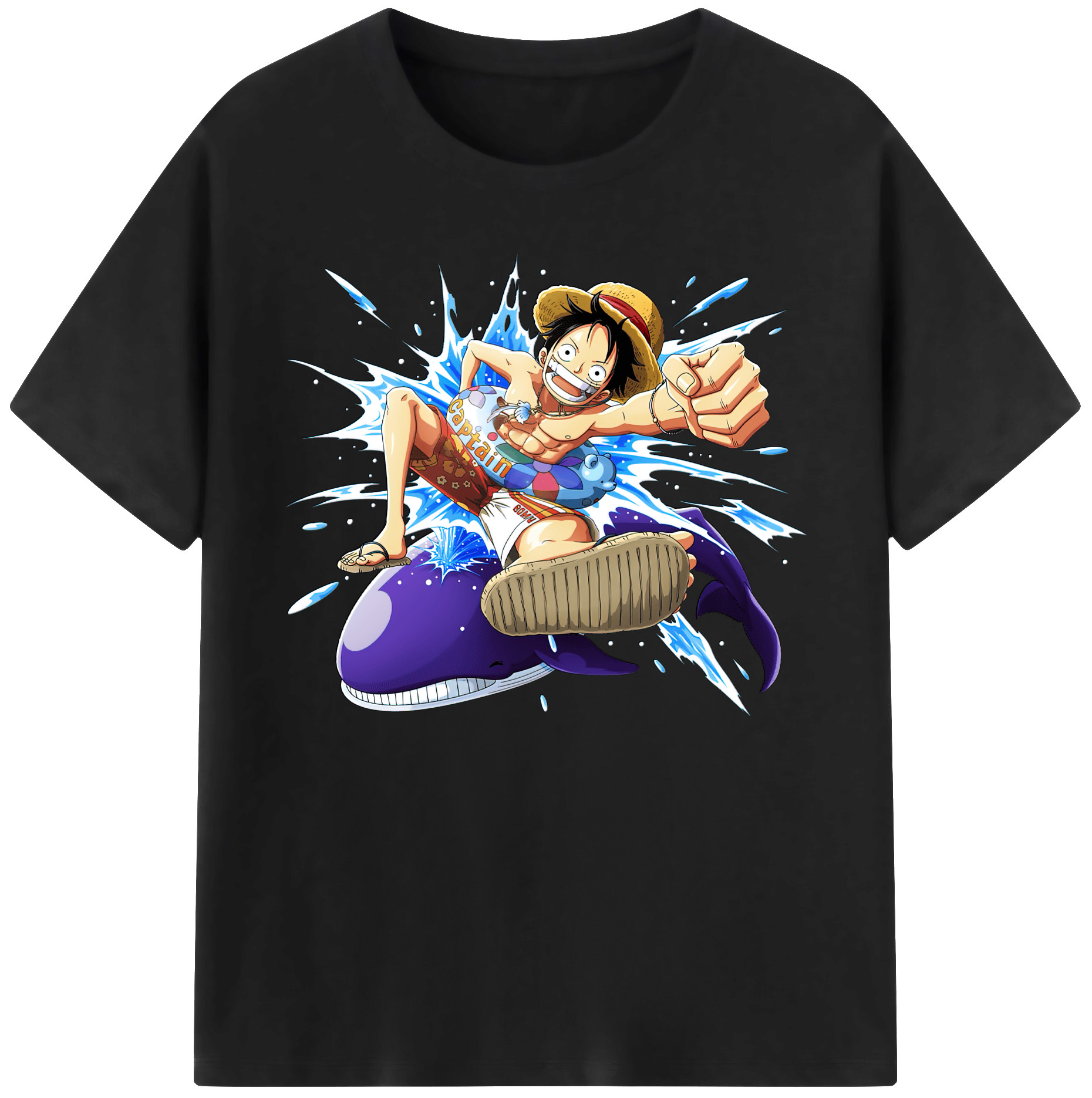 ワンピース モンキー・D・ルフィ ONE PIECE Monkey D. Luffy 綿100％ メンズ半袖Tシャツ｜肌触りやわらか＆通気性