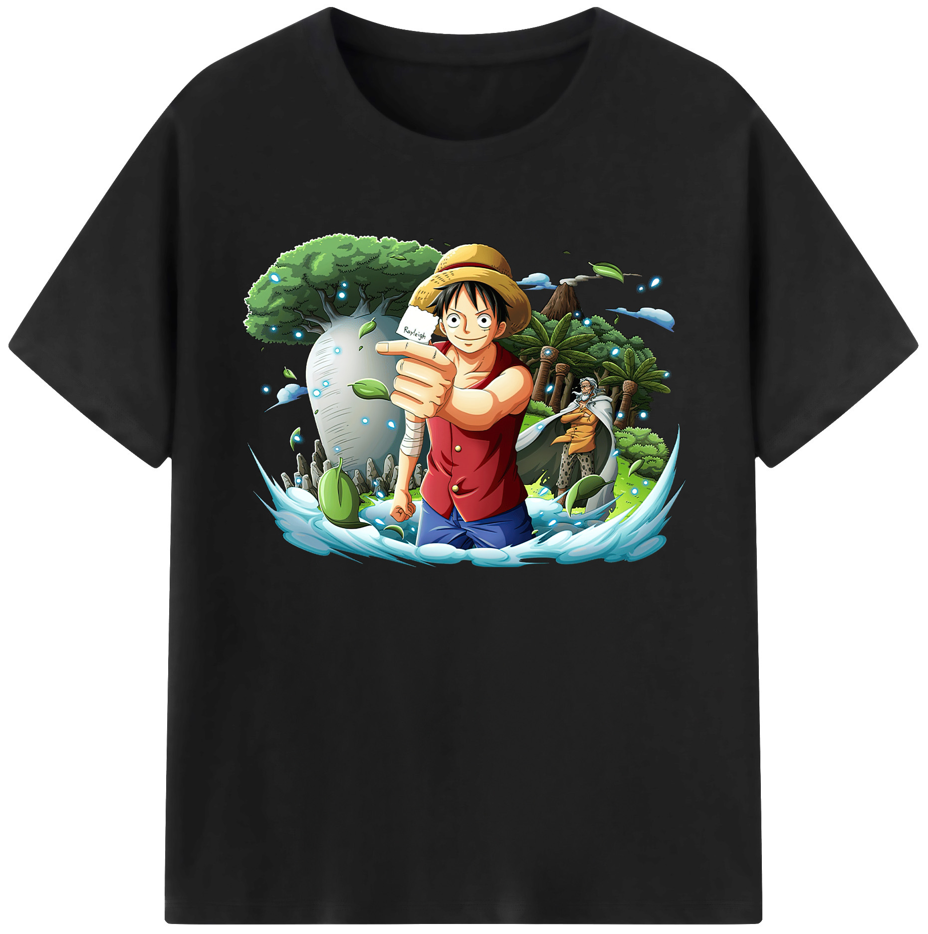 ワンピース モンキー・D・ルフィ ONE PIECE Monkey D. Luffy 綿100％ メンズ半袖Tシャツ｜肌触りやわらか＆通気性