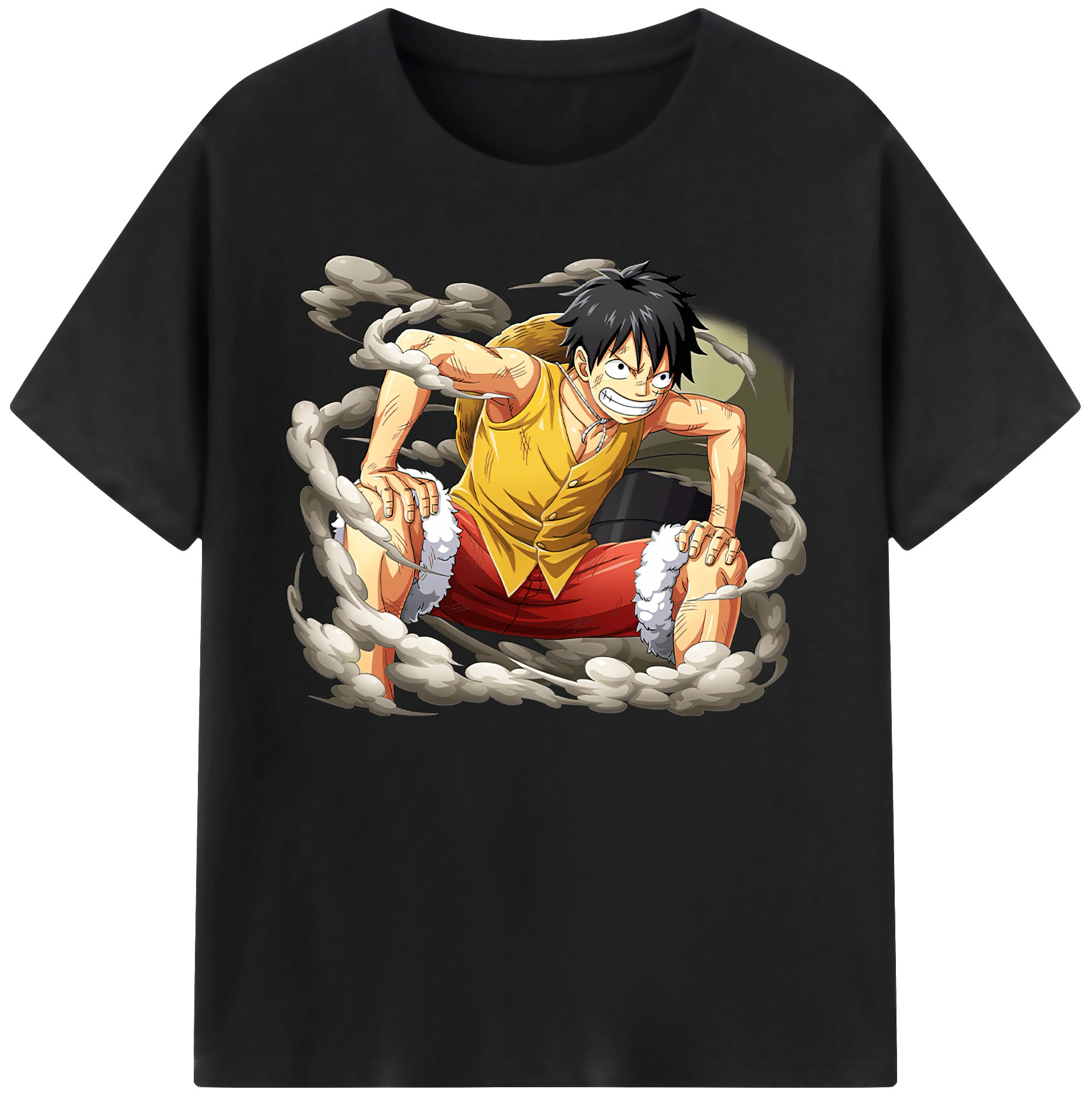 ワンピース モンキー・D・ルフィ ONE PIECE Monkey D. Luffy 綿100％ メンズ半袖Tシャツ｜肌触りやわらか＆通気性