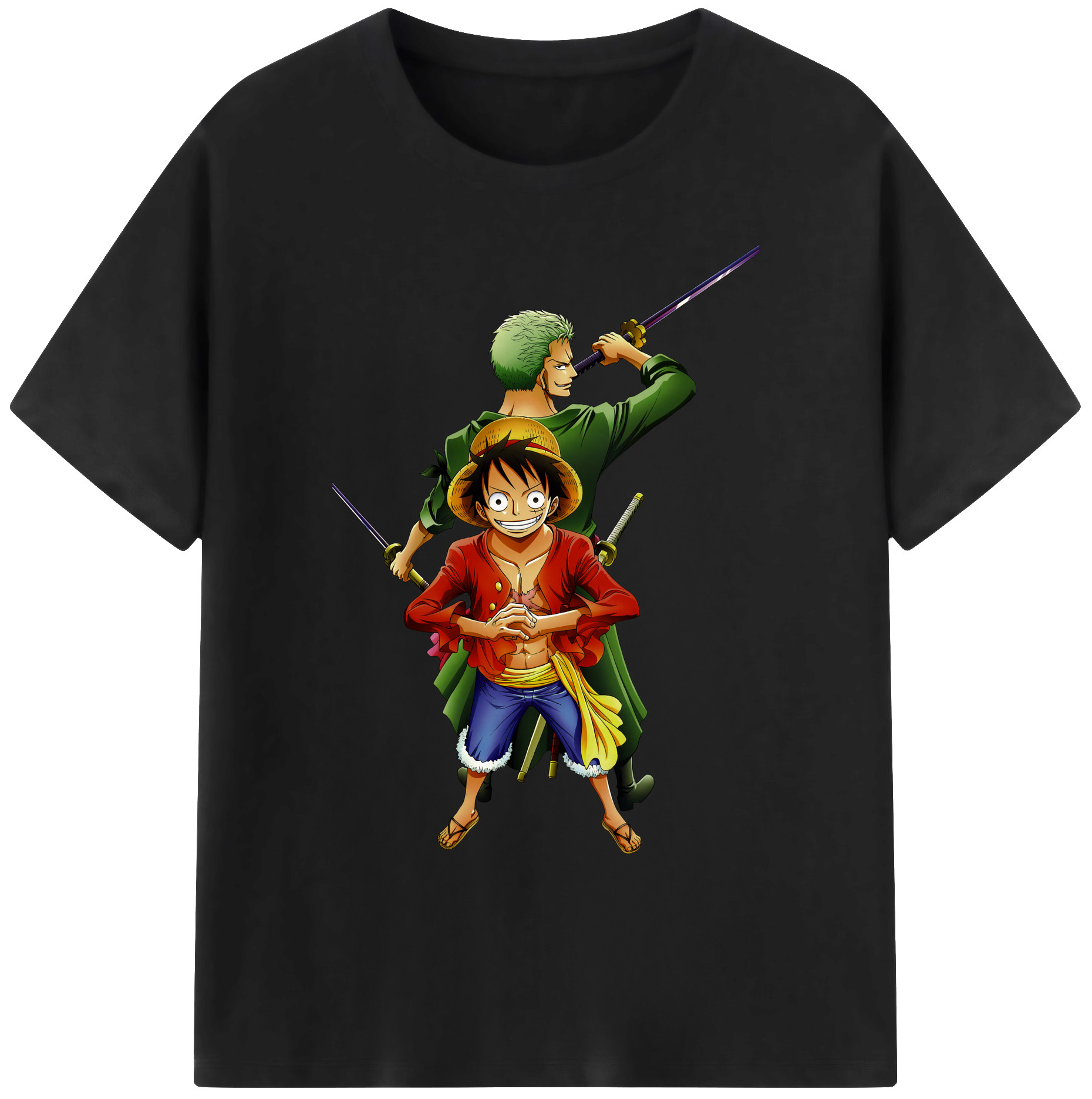 ワンピース モンキー・D・ルフィ ONE PIECE Monkey D. Luffy 綿100％ メンズ半袖Tシャツ｜肌触りやわらか＆通気性
