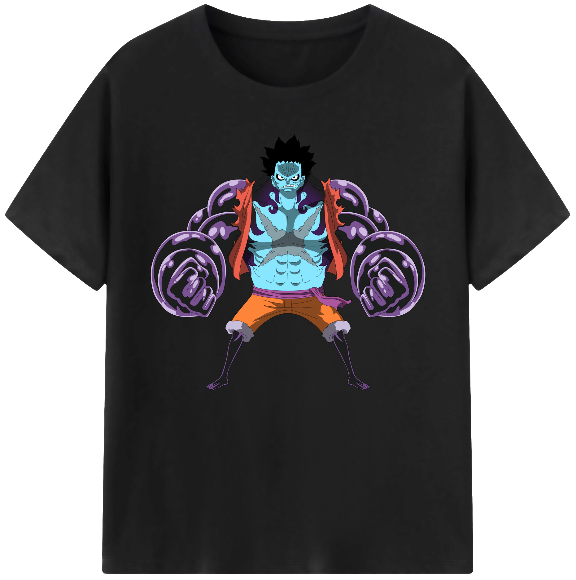 ワンピース モンキー・D・ルフィ ONE PIECE Monkey D. Luffy 綿100％ メンズ半袖Tシャツ｜肌触りやわらか＆通気性