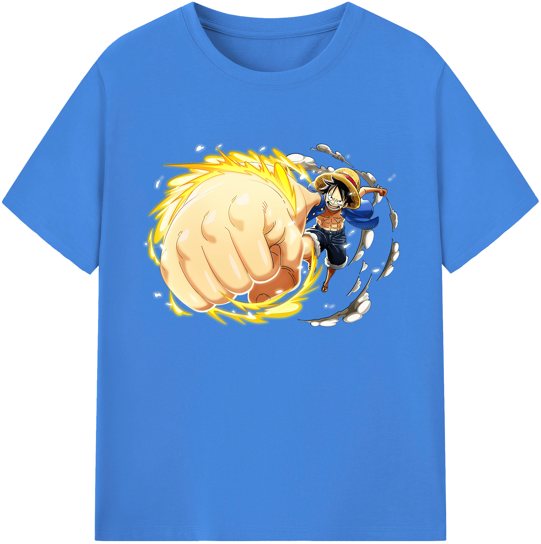 ワンピース モンキー・D・ルフィ ONE PIECE Monkey D. Luffy 綿100％ メンズ半袖Tシャツ｜肌触りやわらか＆通気性