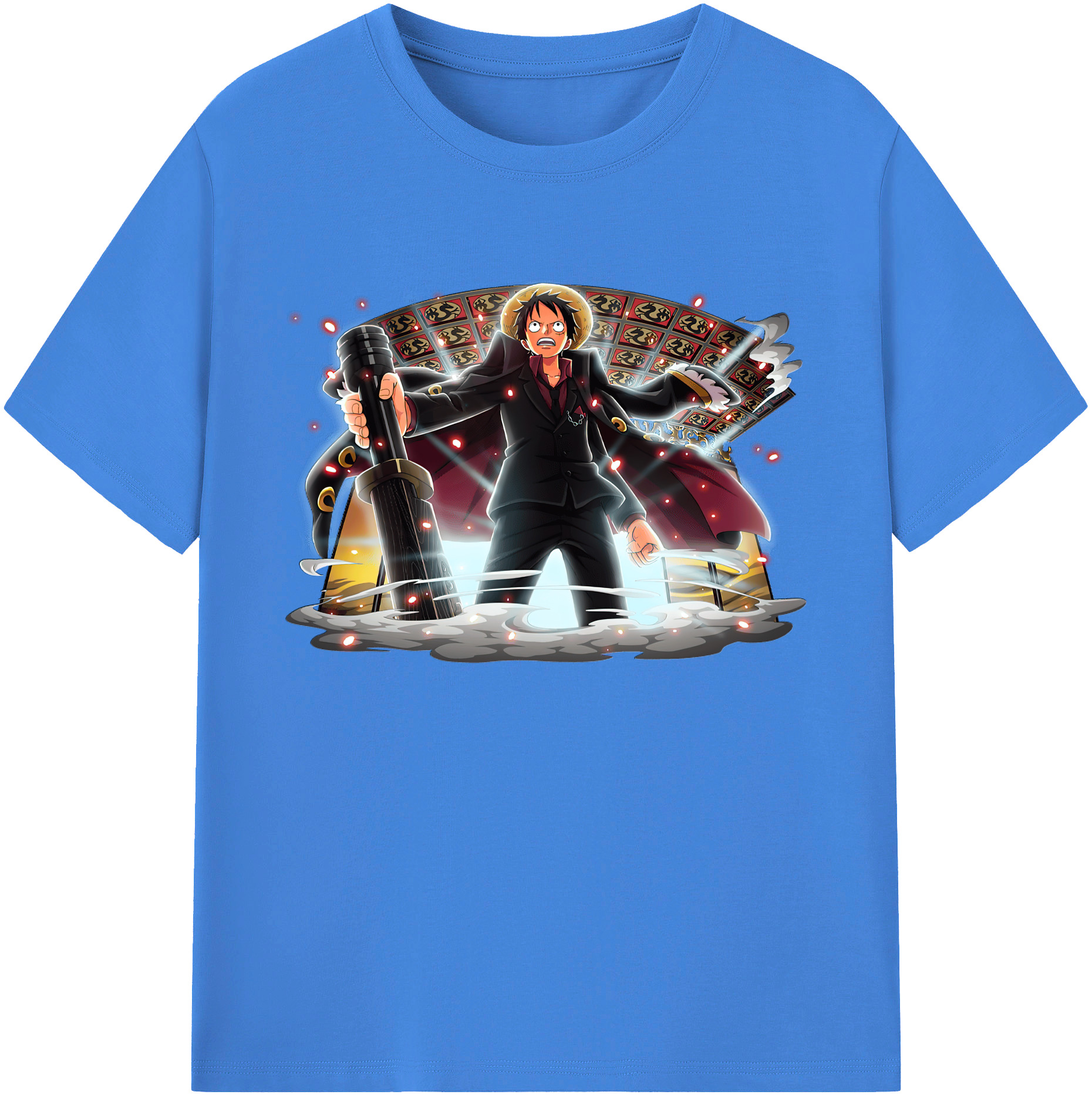 ワンピース モンキー・D・ルフィ ONE PIECE Monkey D. Luffy 綿100％ メンズ半袖Tシャツ｜肌触りやわらか＆通気性