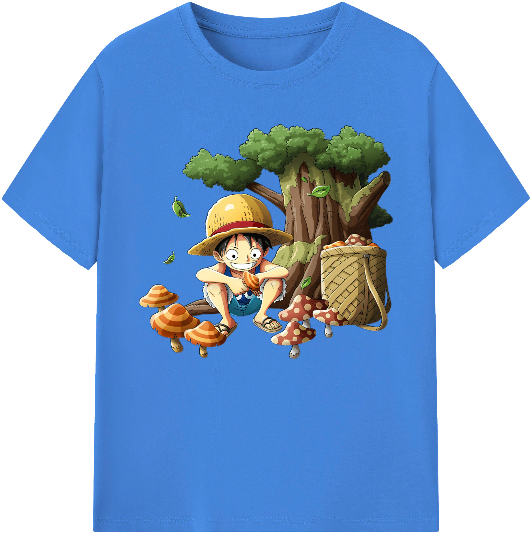 ワンピース モンキー・D・ルフィ ONE PIECE Monkey D. Luffy 綿100％ メンズ半袖Tシャツ｜肌触りやわらか＆通気性