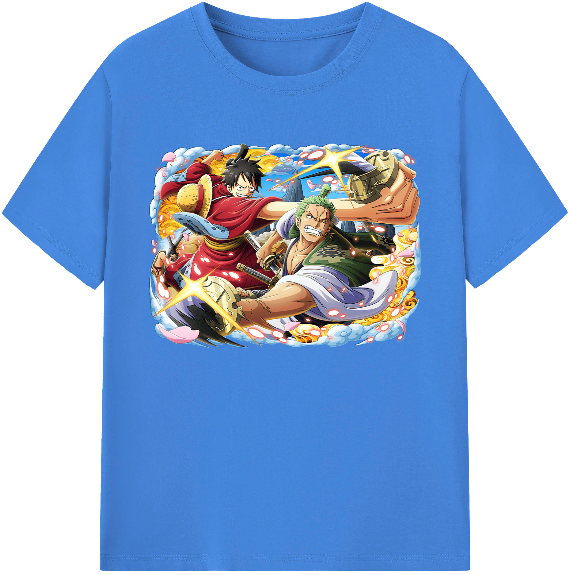 ワンピース モンキー・D・ルフィ ONE PIECE Monkey D. Luffy 綿100％ メンズ半袖Tシャツ｜肌触りやわらか＆通気性