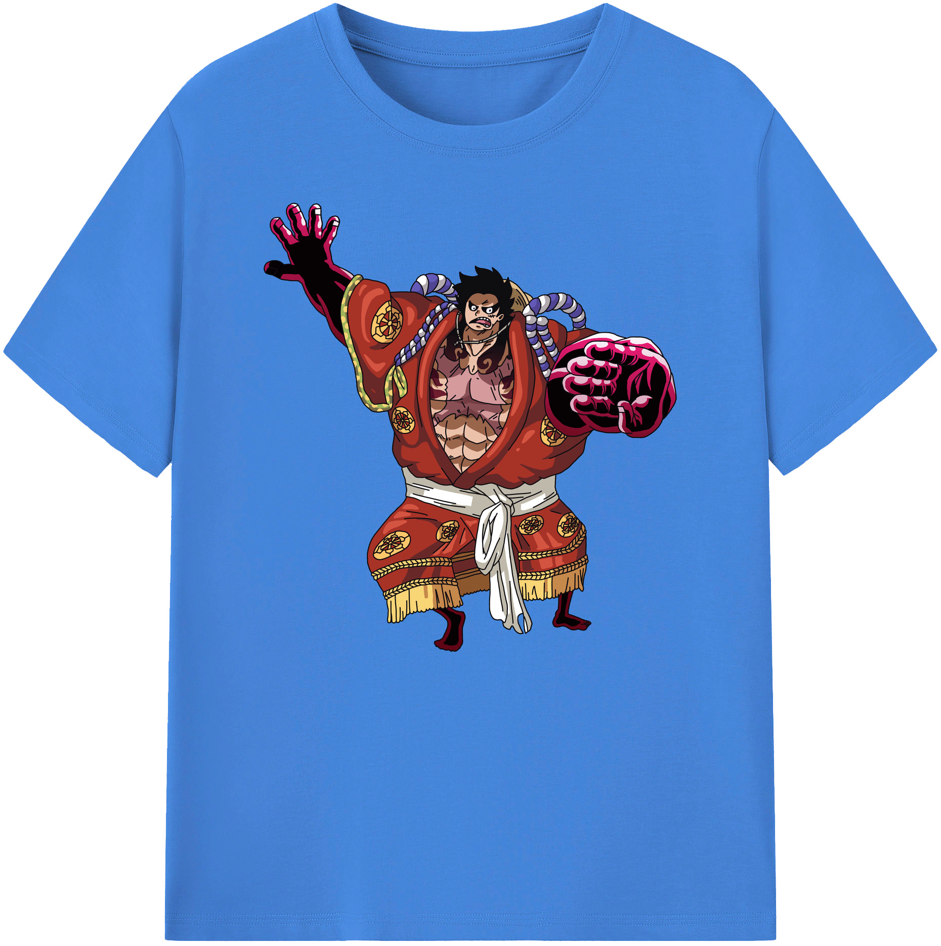 ワンピース モンキー・D・ルフィ ONE PIECE Monkey D. Luffy 綿100％ メンズ半袖Tシャツ｜肌触りやわらか＆通気性