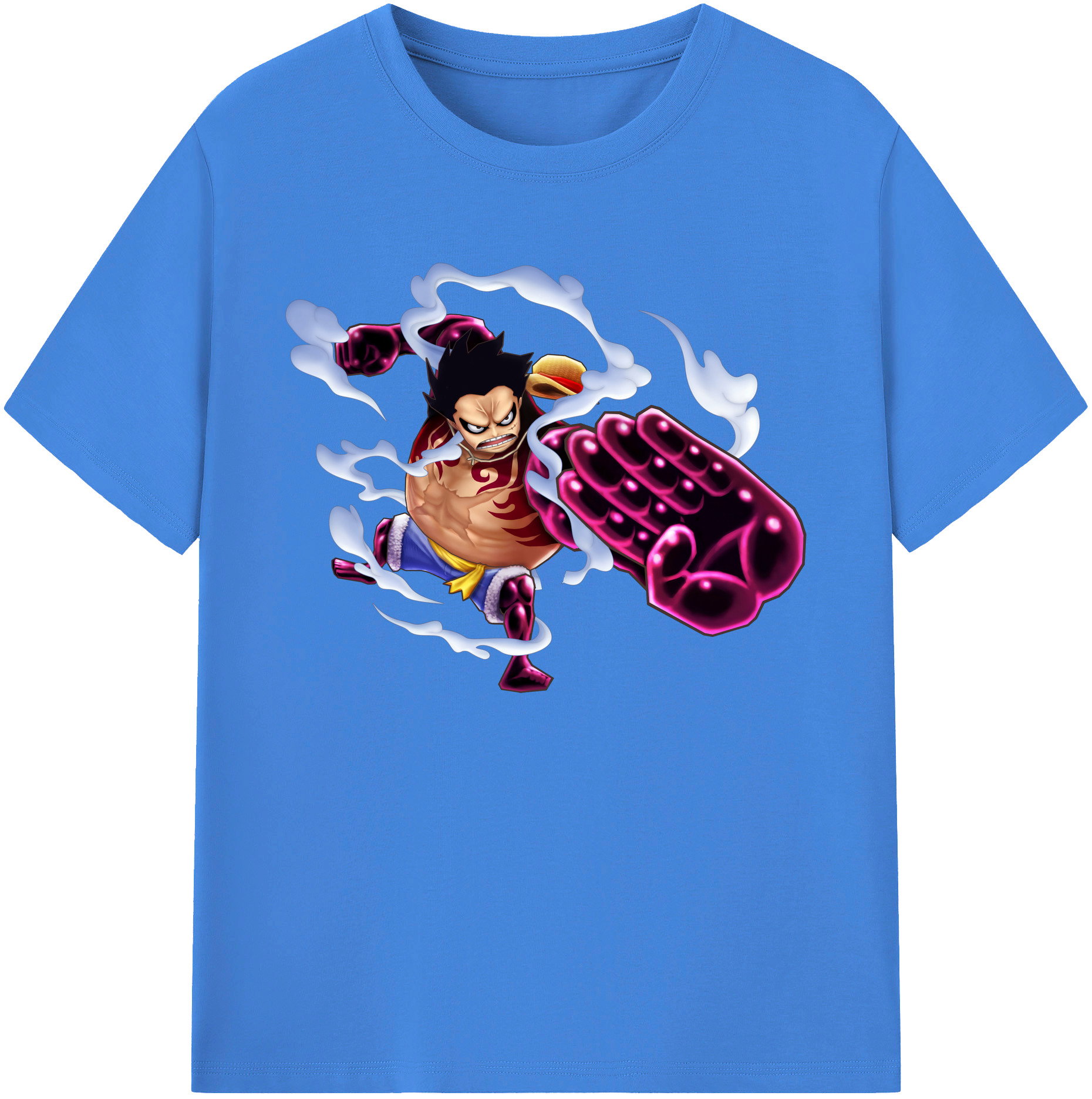 ワンピース モンキー・D・ルフィ ONE PIECE Monkey D. Luffy 綿100％ メンズ半袖Tシャツ｜肌触りやわらか＆通気性