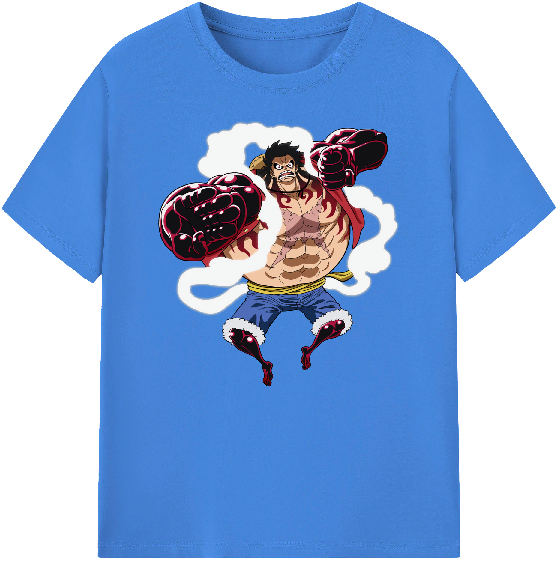 ワンピース モンキー・D・ルフィ ONE PIECE Monkey D. Luffy 綿100％ メンズ半袖Tシャツ｜肌触りやわらか＆通気性