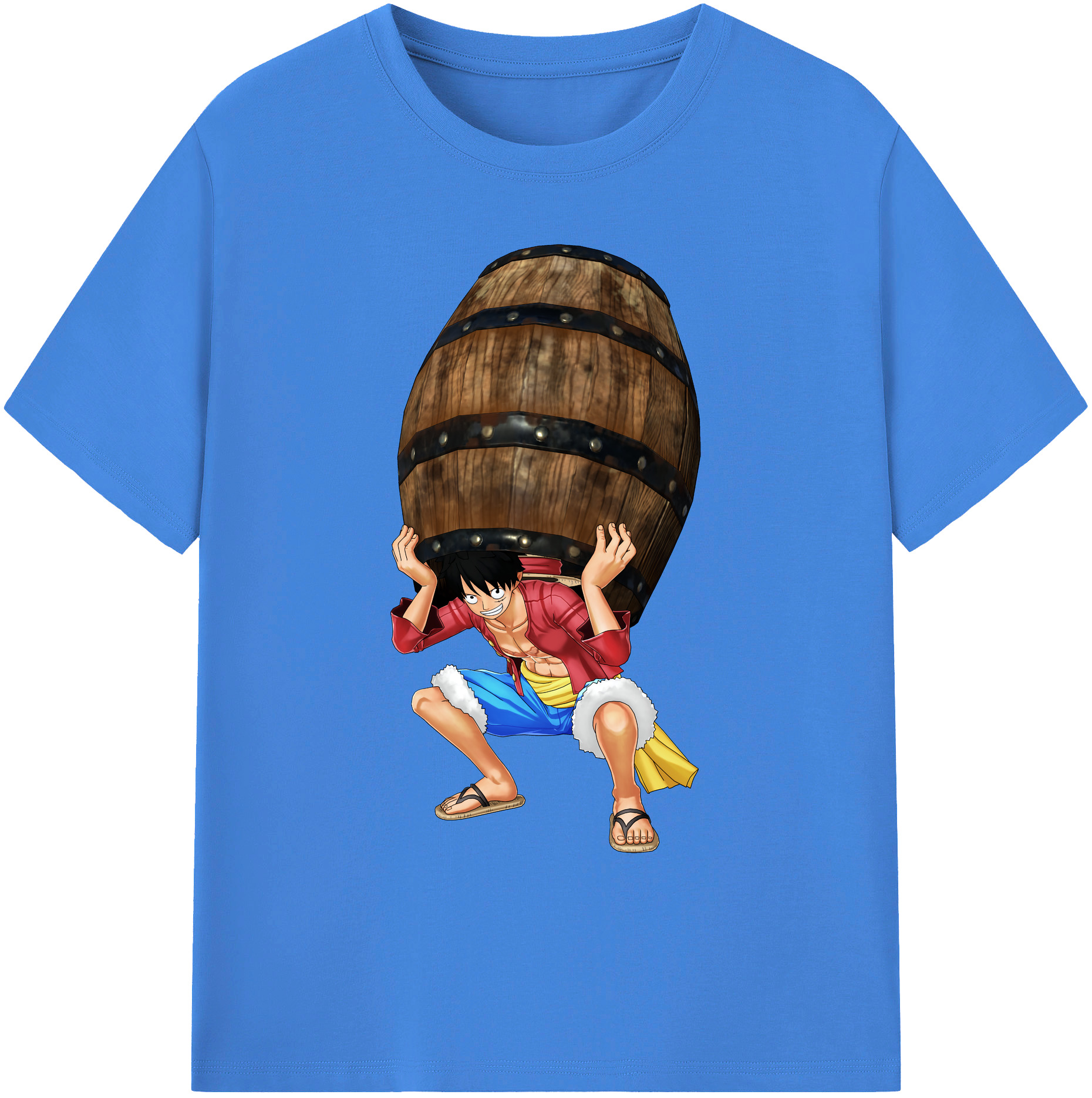 ワンピース モンキー・D・ルフィ ONE PIECE Monkey D. Luffy 綿100％ メンズ半袖Tシャツ｜肌触りやわらか＆通気性