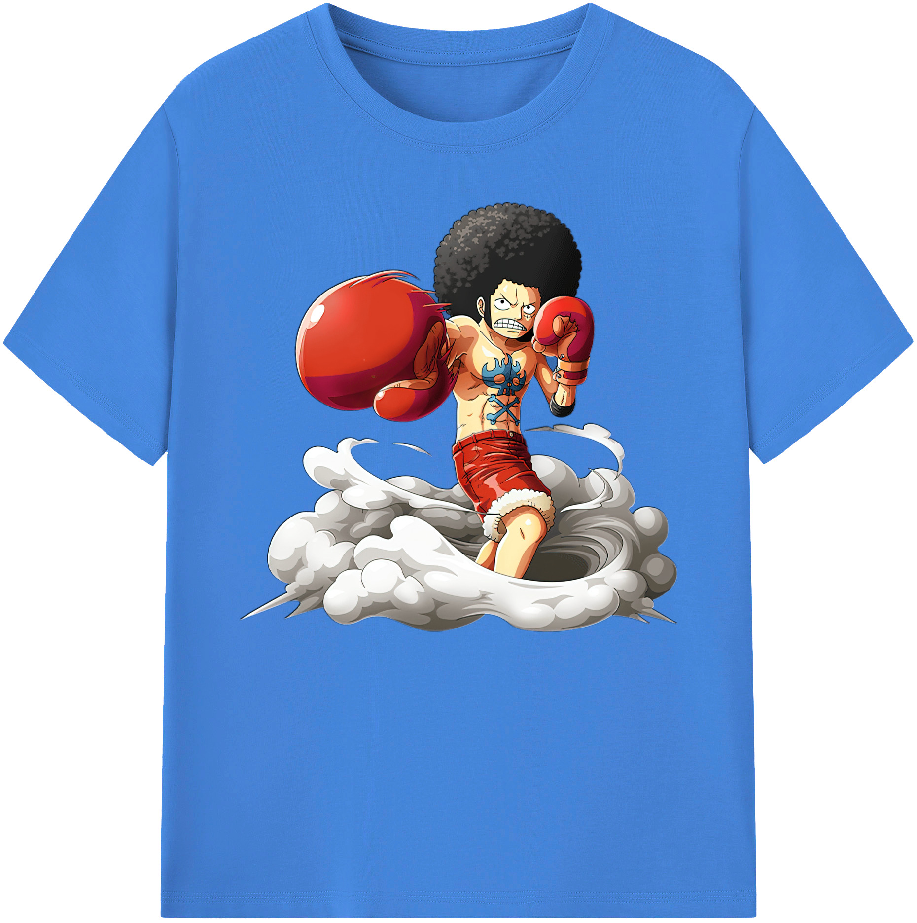ワンピース モンキー・D・ルフィ ONE PIECE Monkey D. Luffy 綿100％ メンズ半袖Tシャツ｜肌触りやわらか＆通気性
