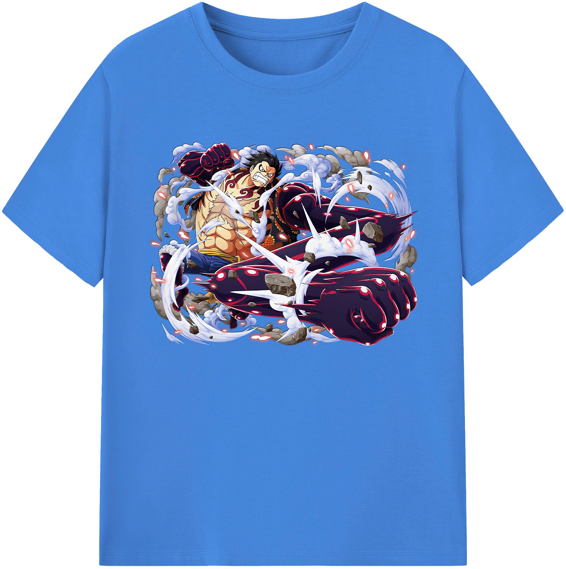 ワンピース モンキー・D・ルフィ ONE PIECE Monkey D. Luffy 綿100％ メンズ半袖Tシャツ｜肌触りやわらか＆通気性
