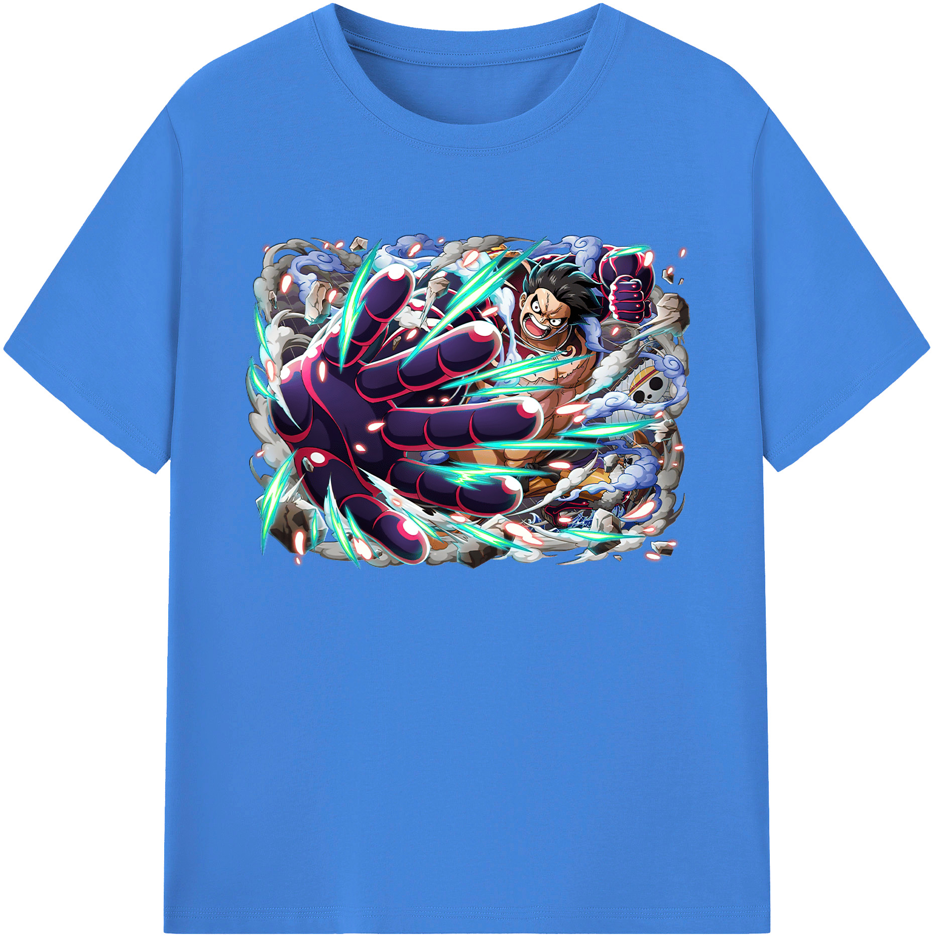 ワンピース モンキー・D・ルフィ ONE PIECE Monkey D. Luffy 綿100％ メンズ半袖Tシャツ｜肌触りやわらか＆通気性