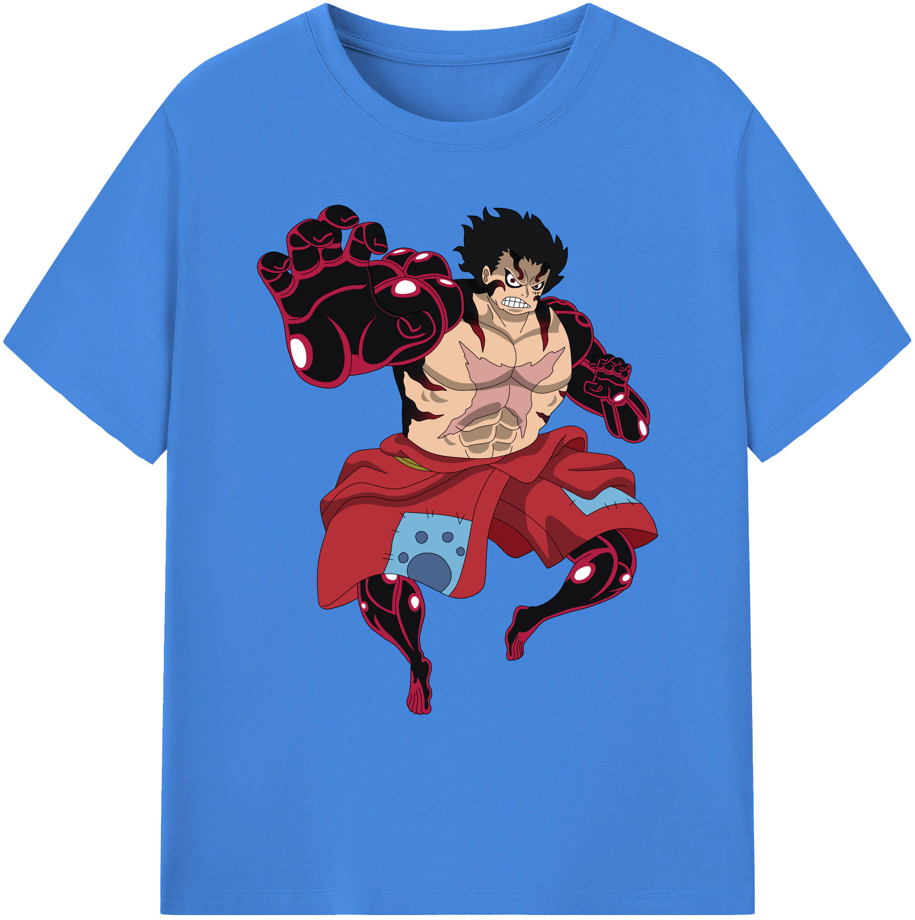ワンピース モンキー・D・ルフィ ONE PIECE Monkey D. Luffy 綿100％ メンズ半袖Tシャツ｜肌触りやわらか＆通気性