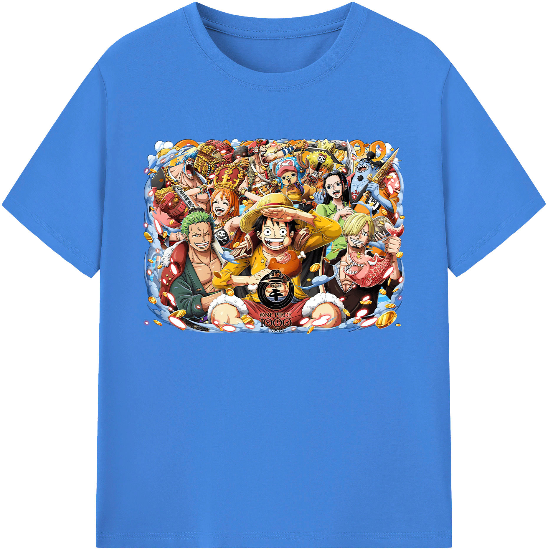 ワンピース モンキー・D・ルフィ ONE PIECE Monkey D. Luffy 綿100％ メンズ半袖Tシャツ｜肌触りやわらか＆通気性