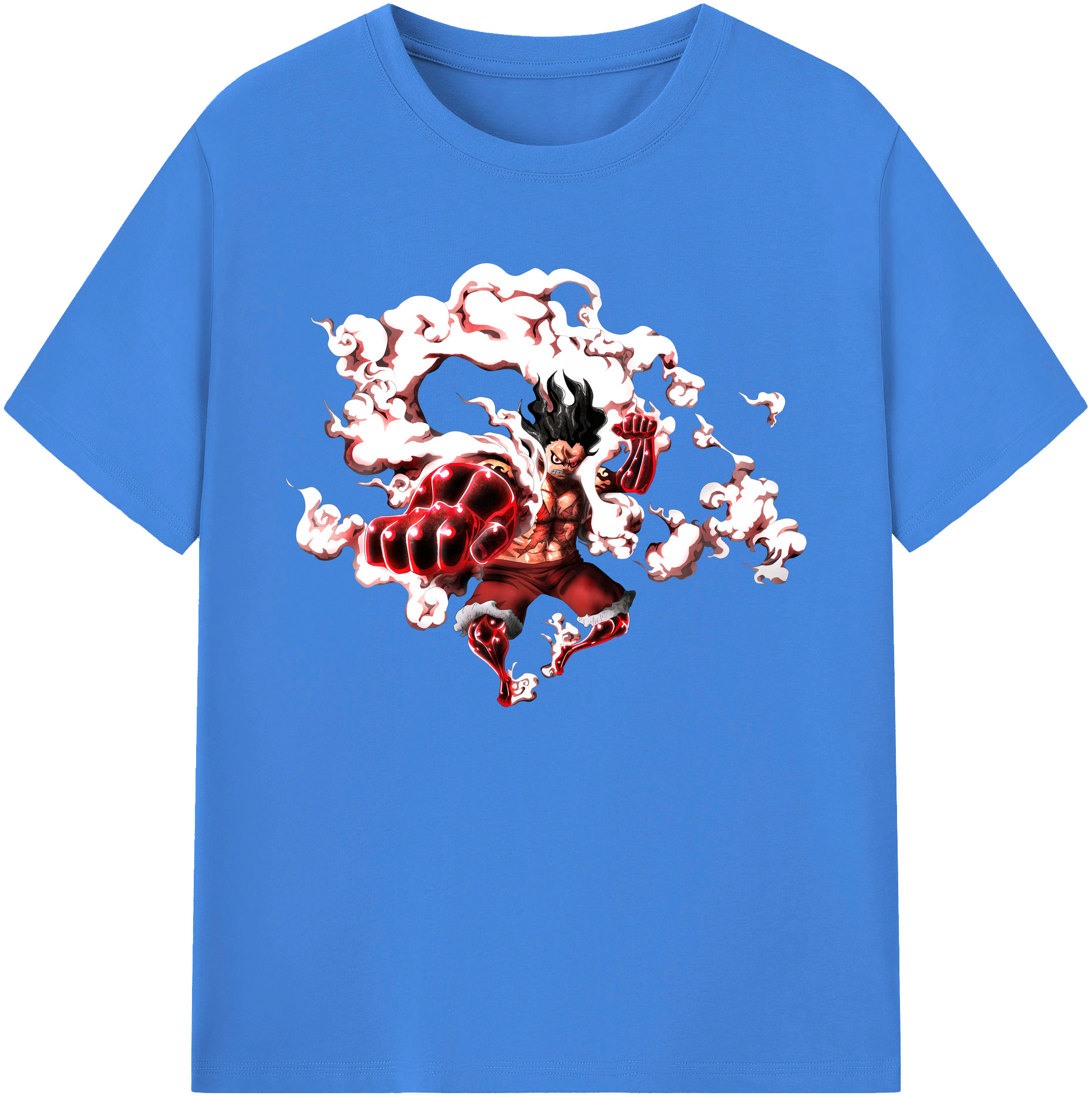 ワンピース モンキー・D・ルフィ ONE PIECE Monkey D. Luffy 綿100％ メンズ半袖Tシャツ｜肌触りやわらか＆通気性