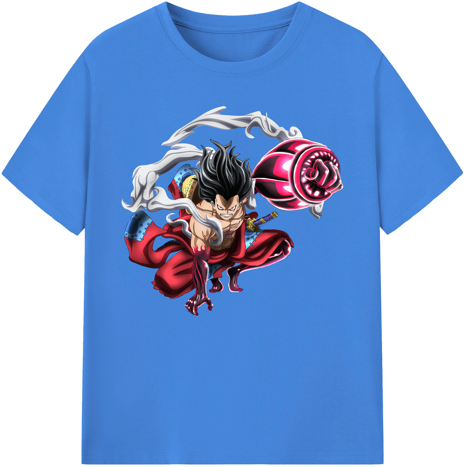 ワンピース モンキー・D・ルフィ ONE PIECE Monkey D. Luffy 綿100％ メンズ半袖Tシャツ｜肌触りやわらか＆通気性