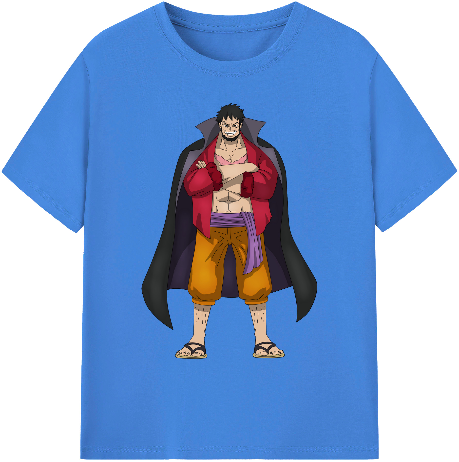 ワンピース モンキー・D・ルフィ ONE PIECE Monkey D. Luffy 綿100％ メンズ半袖Tシャツ｜肌触りやわらか＆通気性