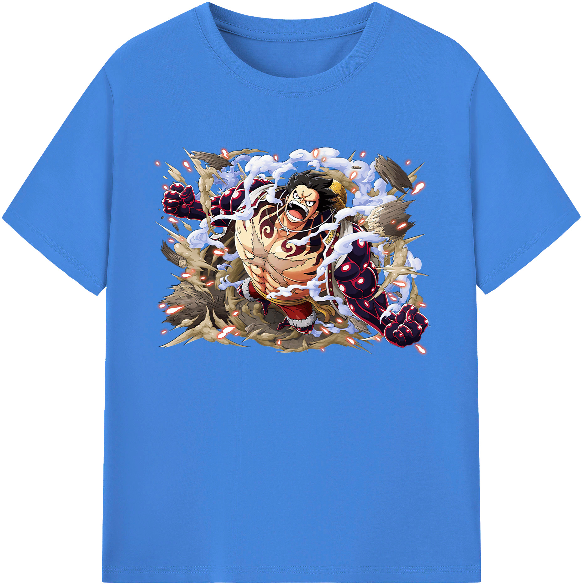 ワンピース モンキー・D・ルフィ ONE PIECE Monkey D. Luffy 綿100％ メンズ半袖Tシャツ｜肌触りやわらか＆通気性