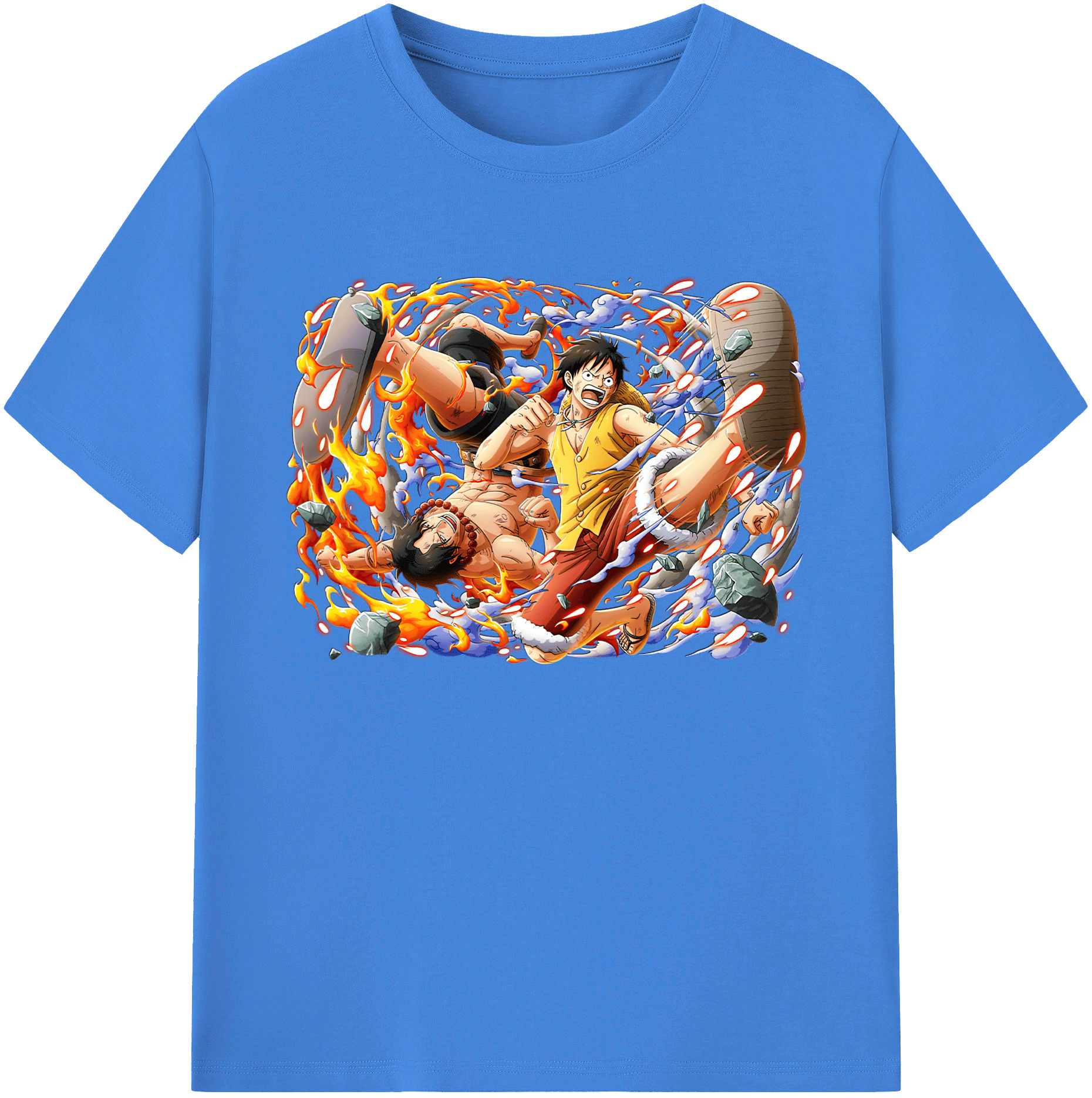 ワンピース モンキー・D・ルフィ ONE PIECE Monkey D. Luffy 綿100％ メンズ半袖Tシャツ｜肌触りやわらか＆通気性