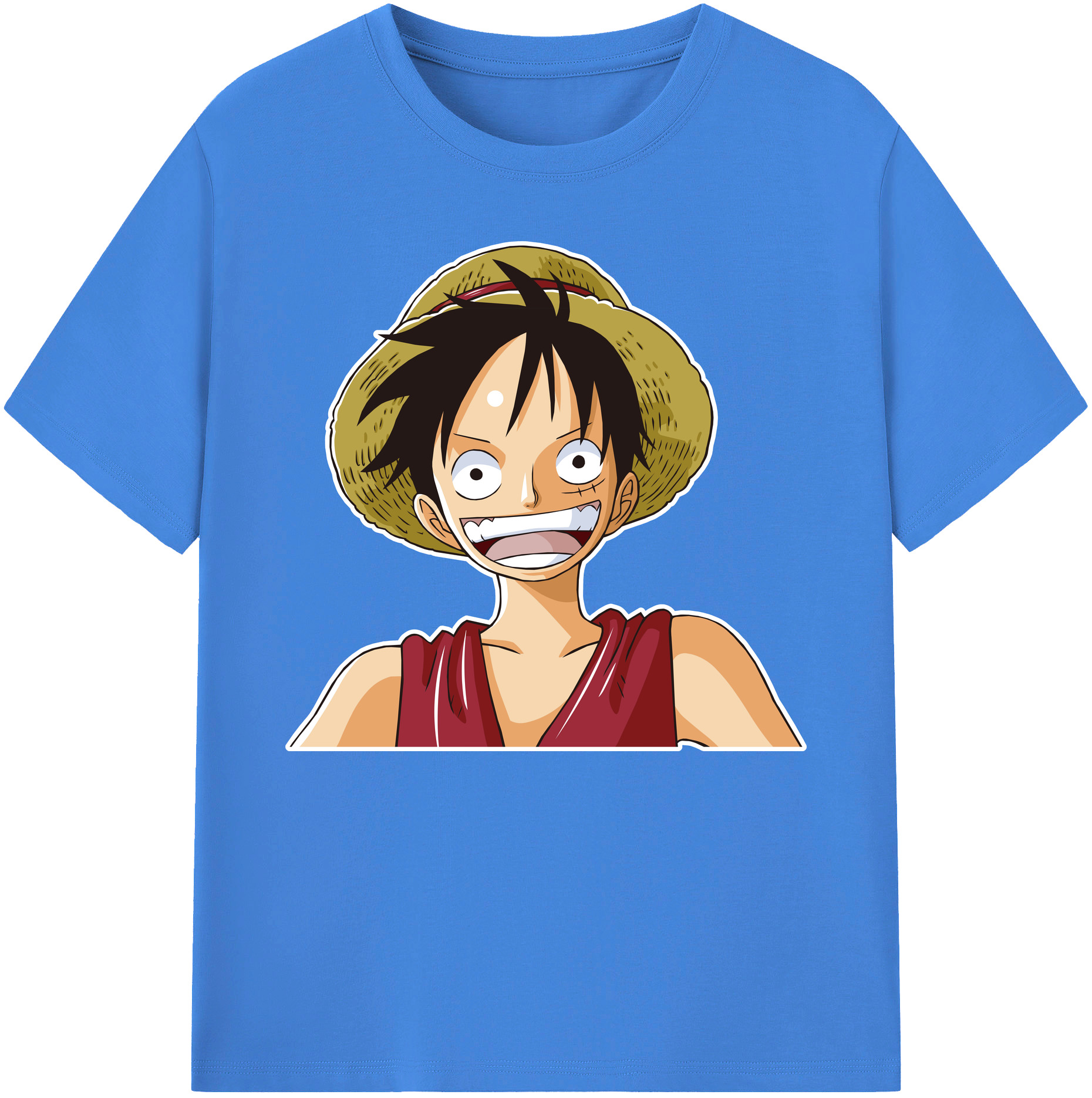 ワンピース モンキー・D・ルフィ ONE PIECE Monkey D. Luffy 綿100％ メンズ半袖Tシャツ｜肌触りやわらか＆通気性
